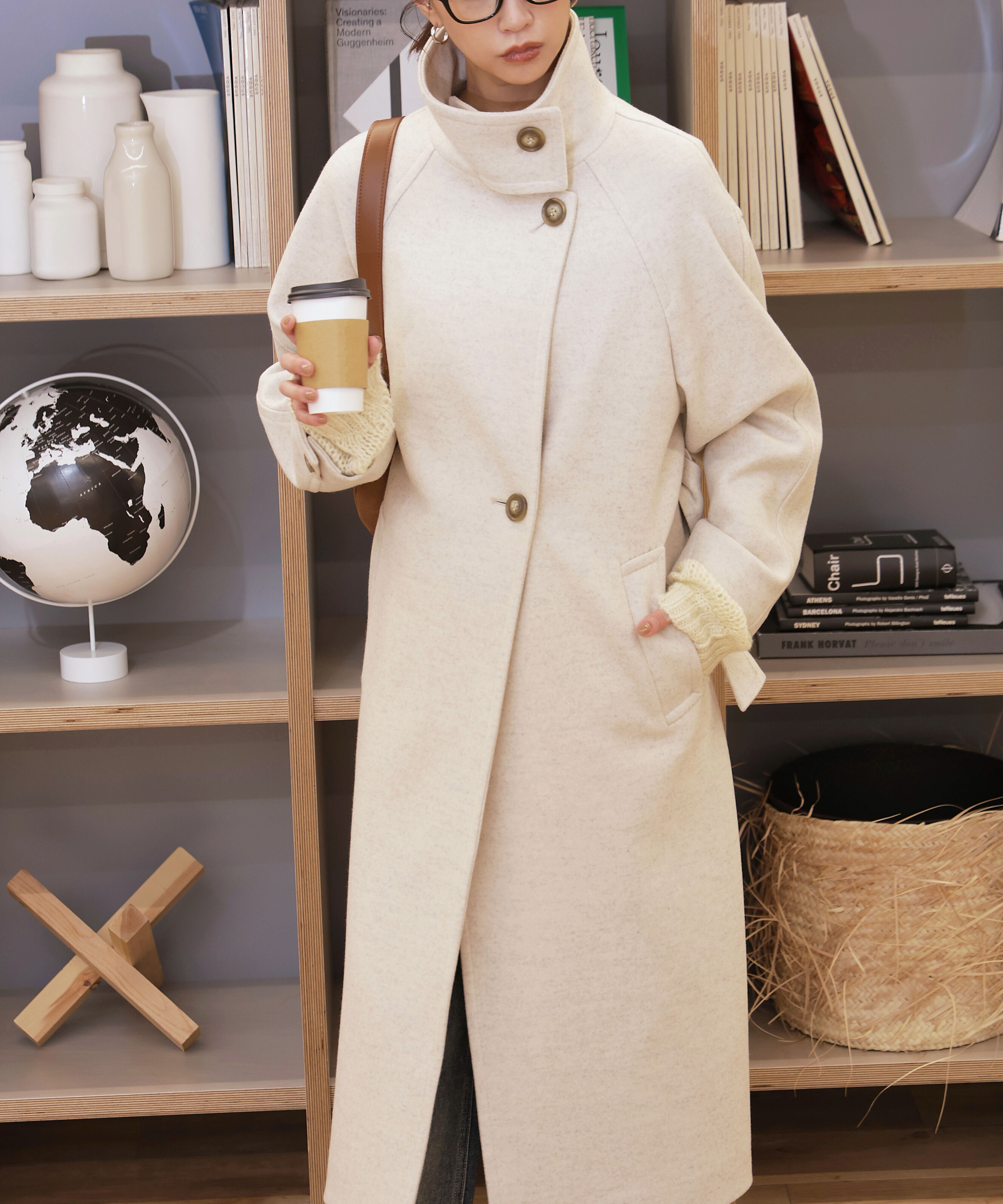  「[累計販売5000枚！選べる4色]スタンドカラーメルトンロングコート」|その他|