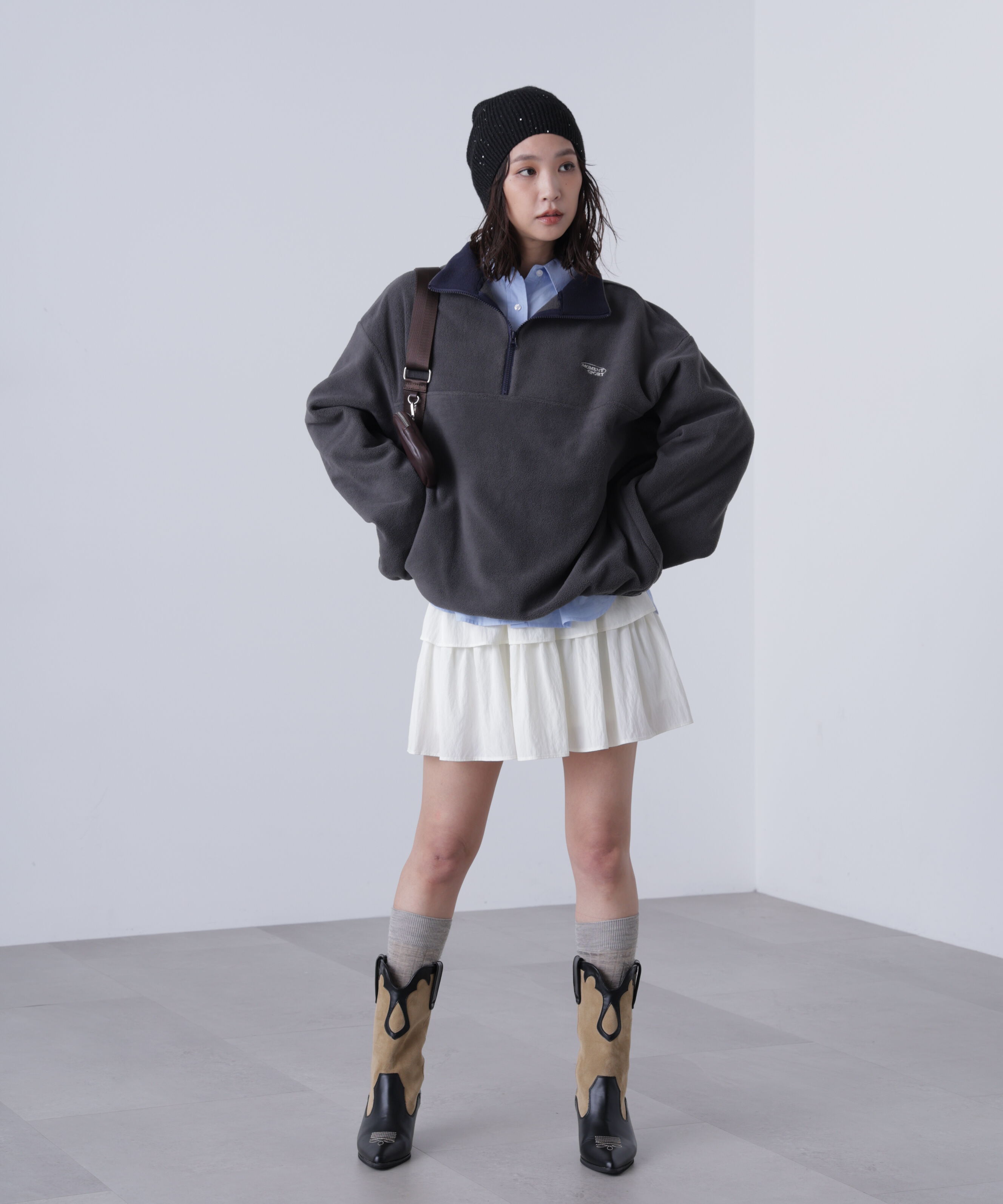  「フリースハーフジッププルオーバー」|Tシャツ・カットソー|