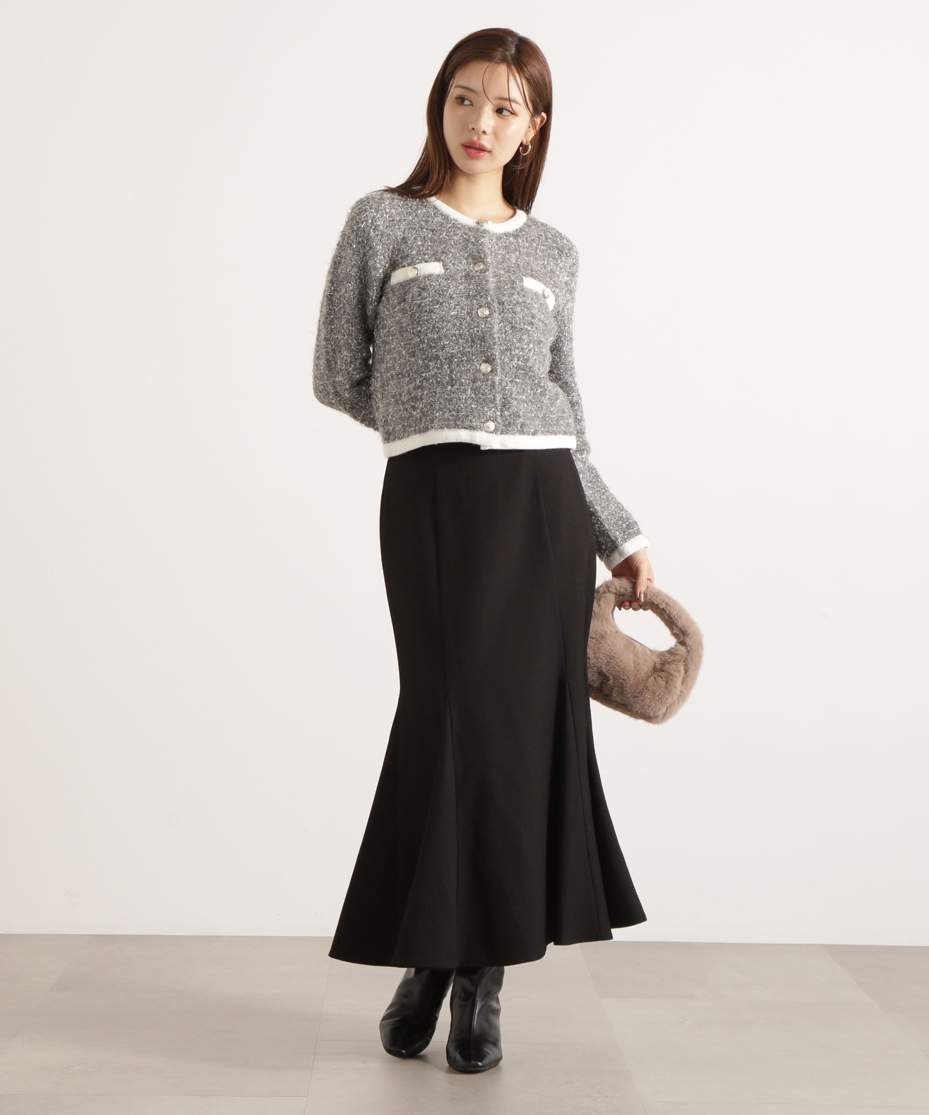 PROPORTION BODY DRESSING「＜ウォッシャブル＞ハイウエストマーメイドスカート 25AW」|スカート|ブラック