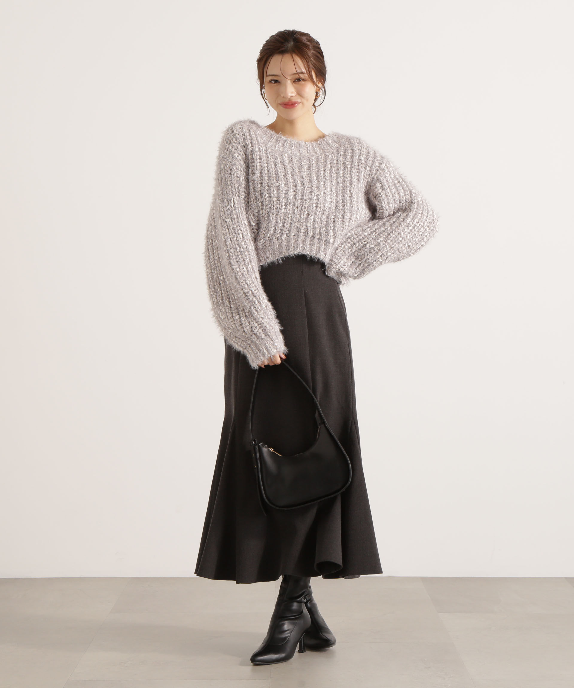 PROPORTION BODY DRESSING「＜ウォッシャブル＞ハイウエストマーメイドスカート 25AW」|スカート|チャコール2