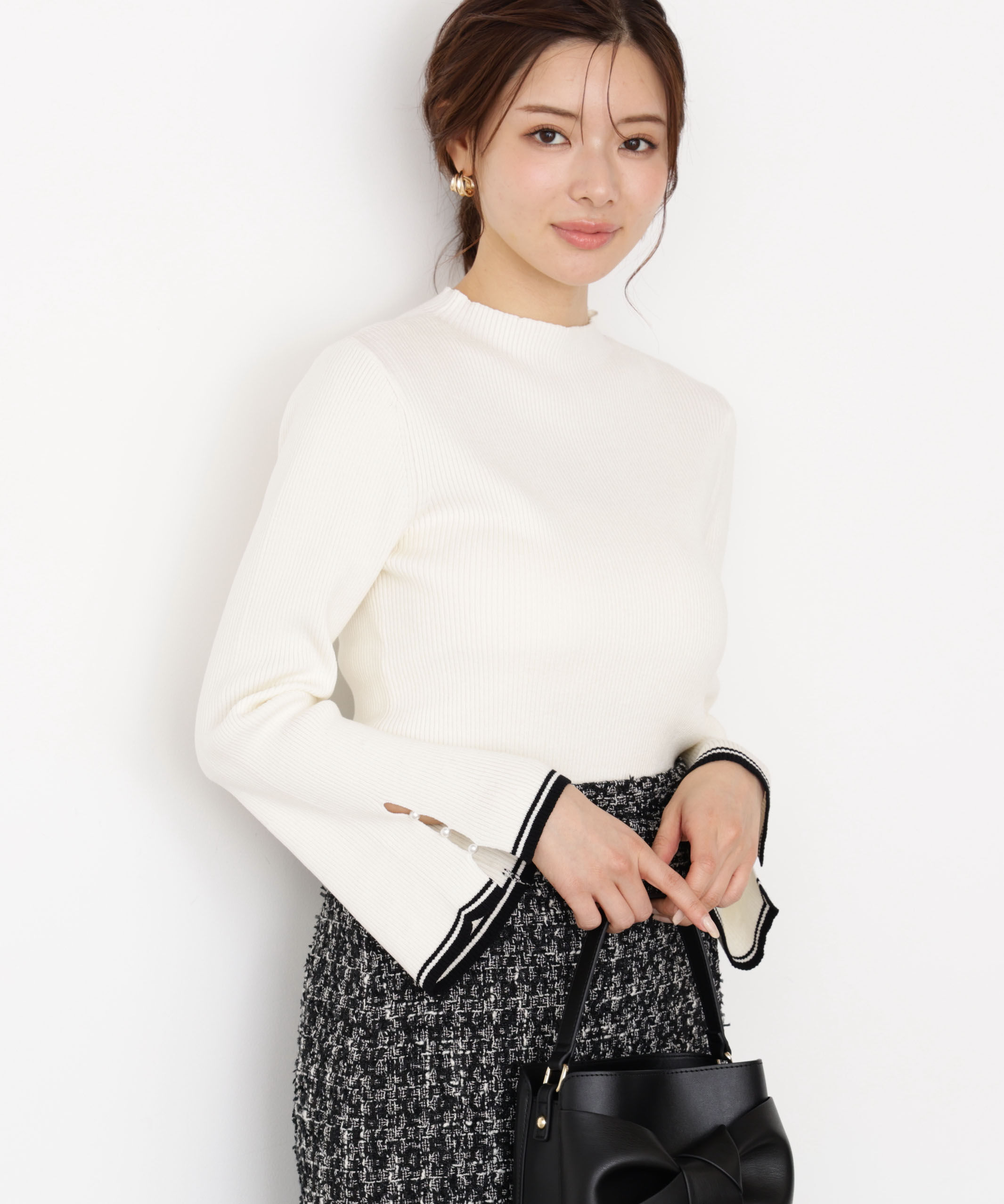 PROPORTION BODY DRESSING「＜ハンドウォッシャブル＞スタンドネックリブニット 25AW」|ニット・セーター|