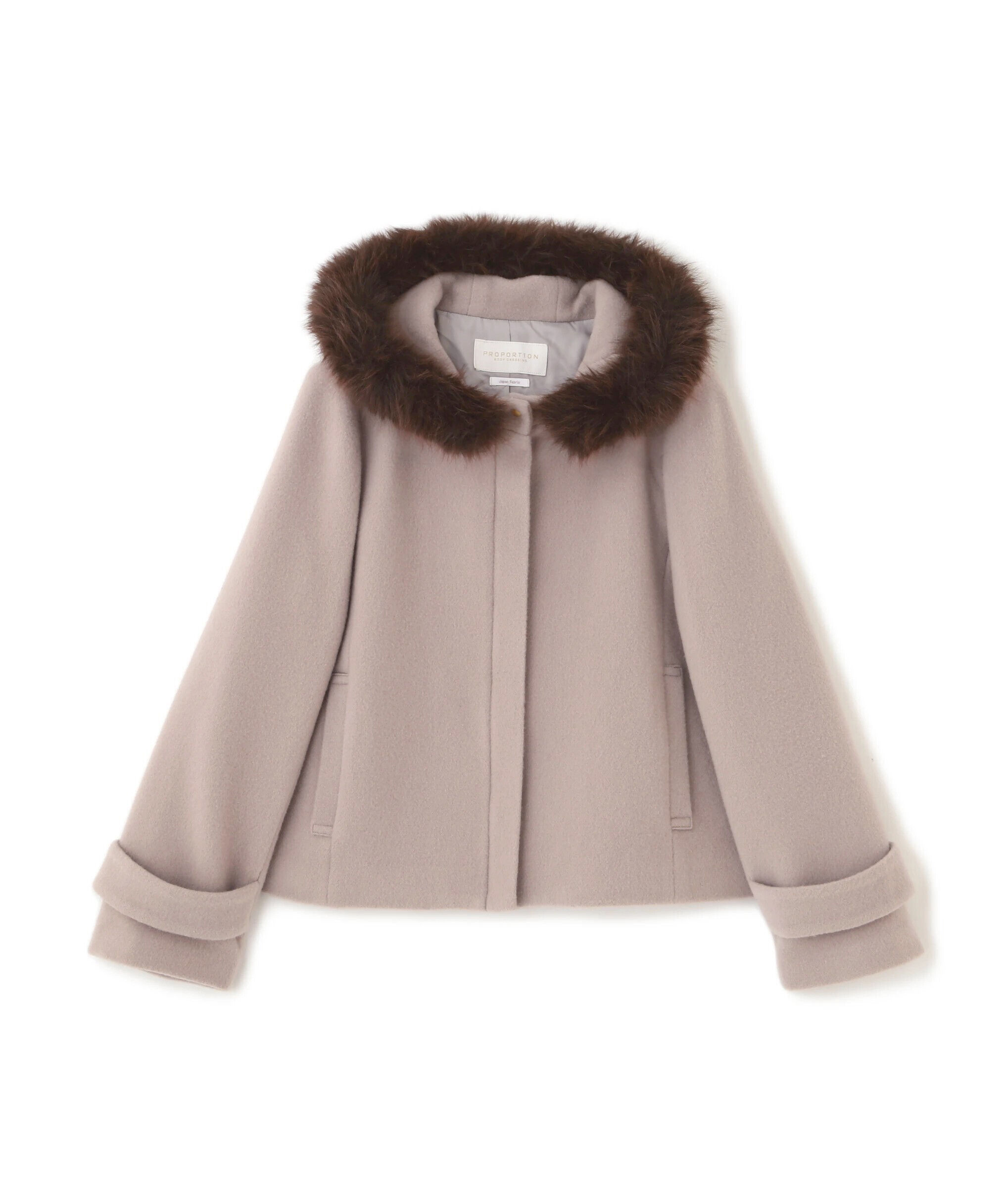 PROPORTION BODY DRESSING「モッサフードフェイクファーショートコート 25AW」|ブルゾン・スタジャン|