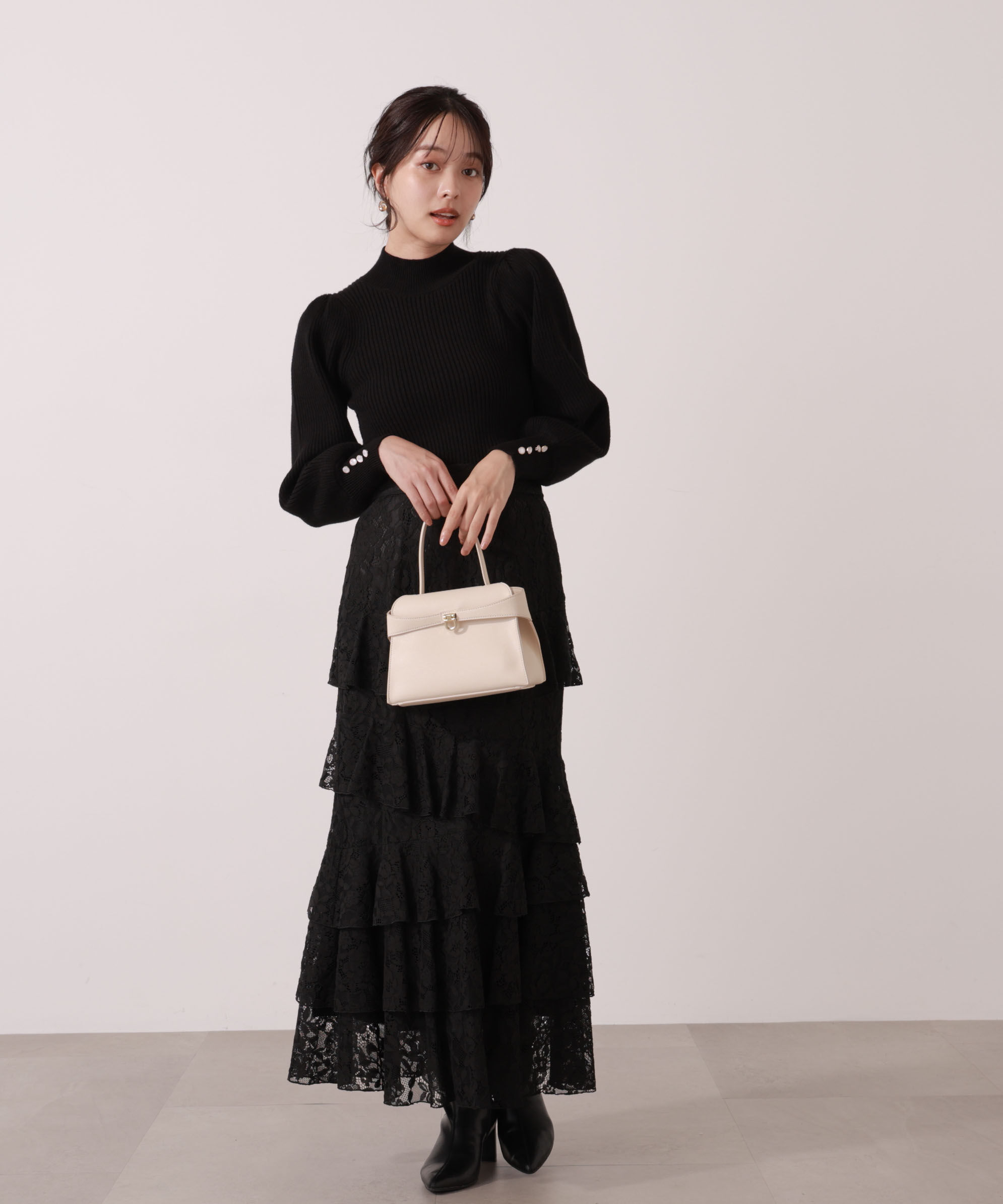 PROPORTION BODY DRESSING「＜ハンドウォッシャブル＞ハイネックボリュームスリーブニット 25AW」|ニット・セーター|