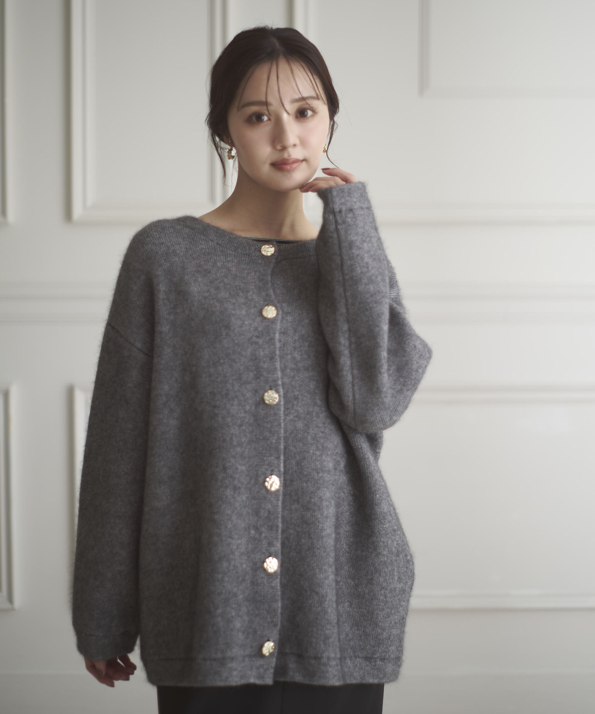 PROPORTION BODY DRESSING「FOX混ダブルフェイスニットカーディガン 25AW」|カーディガン|
