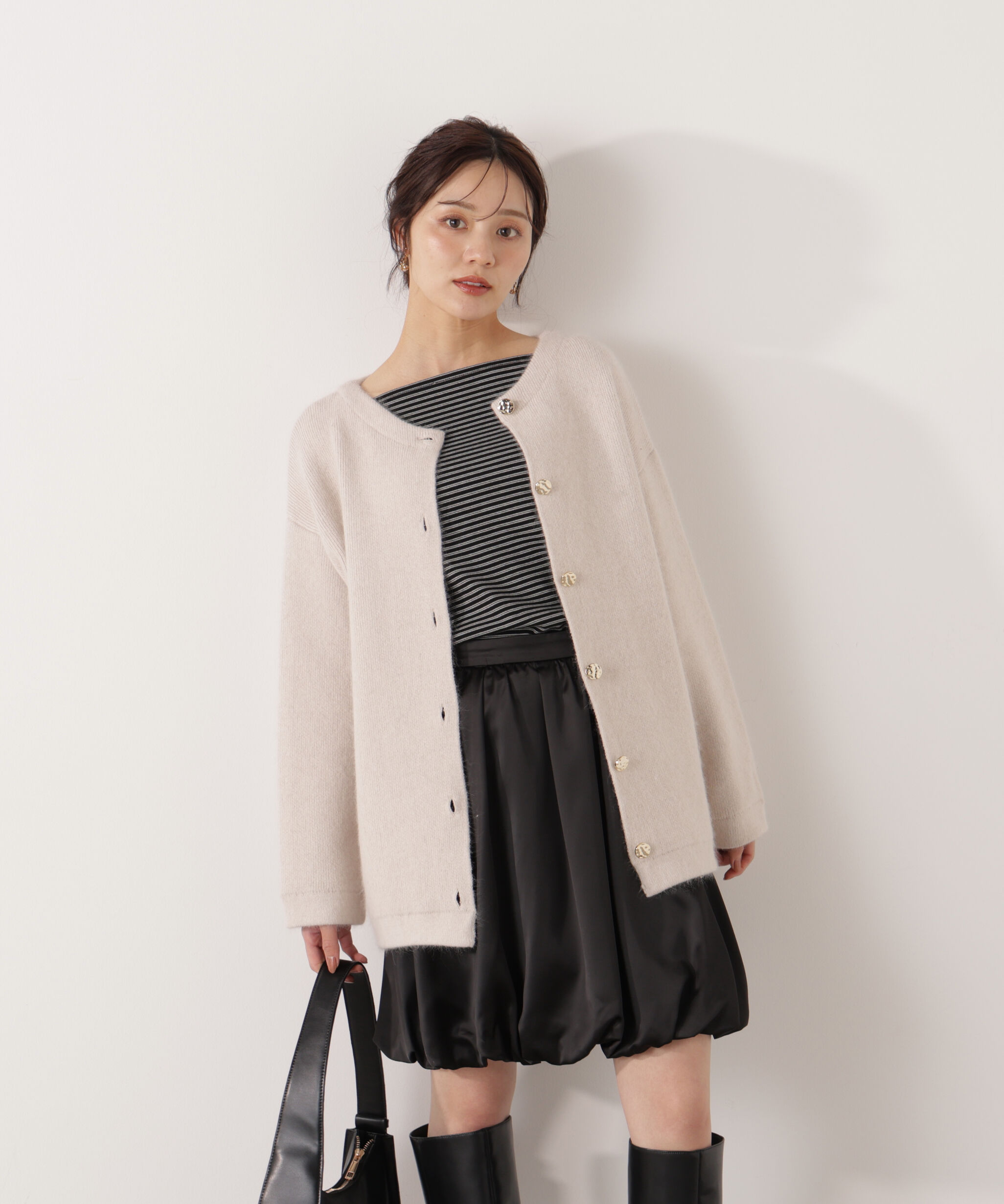 PROPORTION BODY DRESSING「FOX混ダブルフェイスニットカーディガン 25AW」|カーディガン|