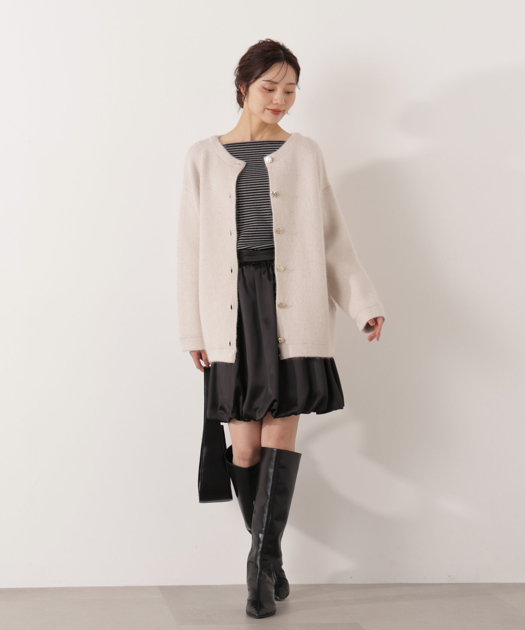 PROPORTION BODY DRESSING「FOX混ダブルフェイスニットカーディガン 25AW」|カーディガン|