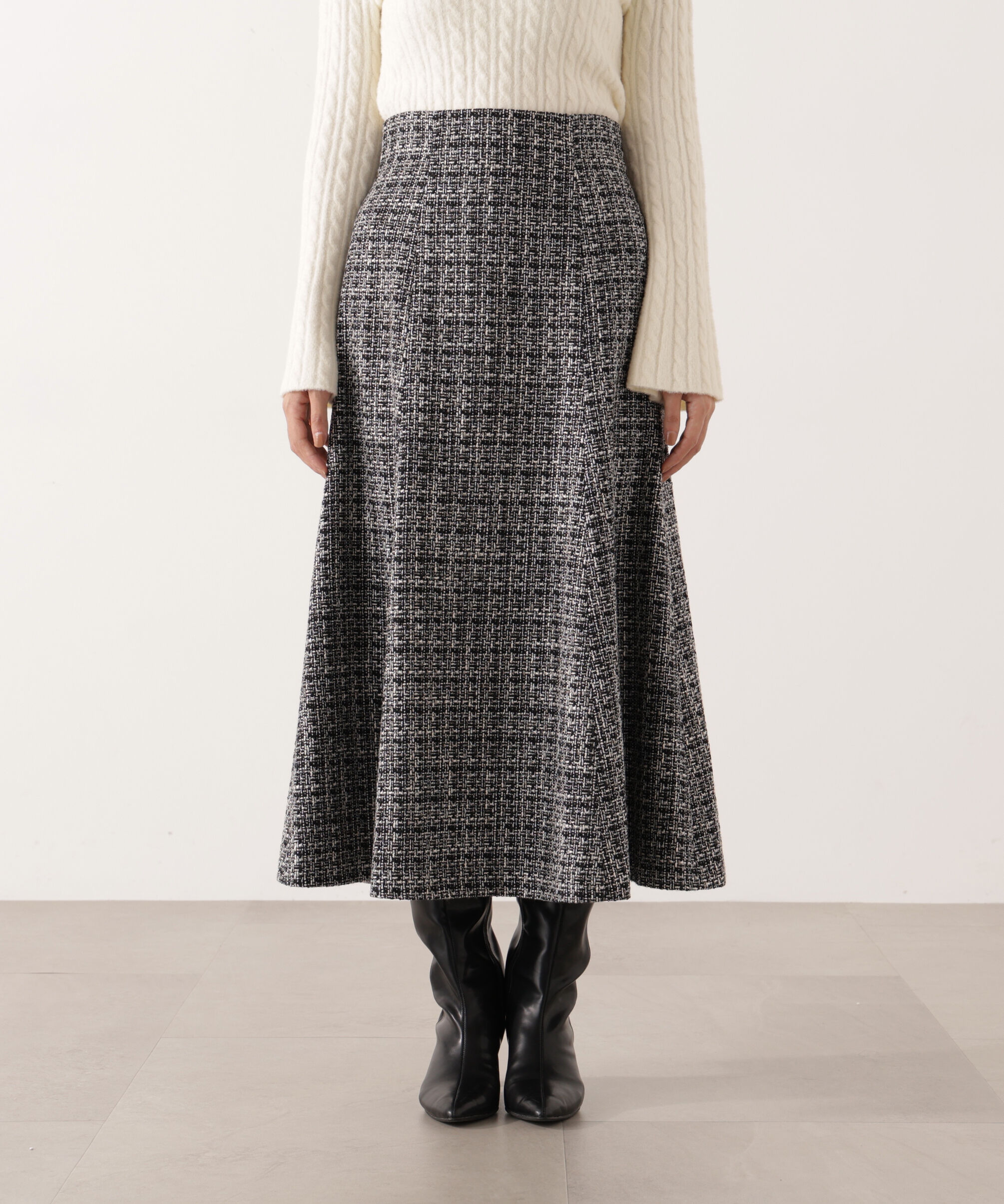 PROPORTION BODY DRESSING「ミックスツイードフレアスカート 25AW」|スカート|