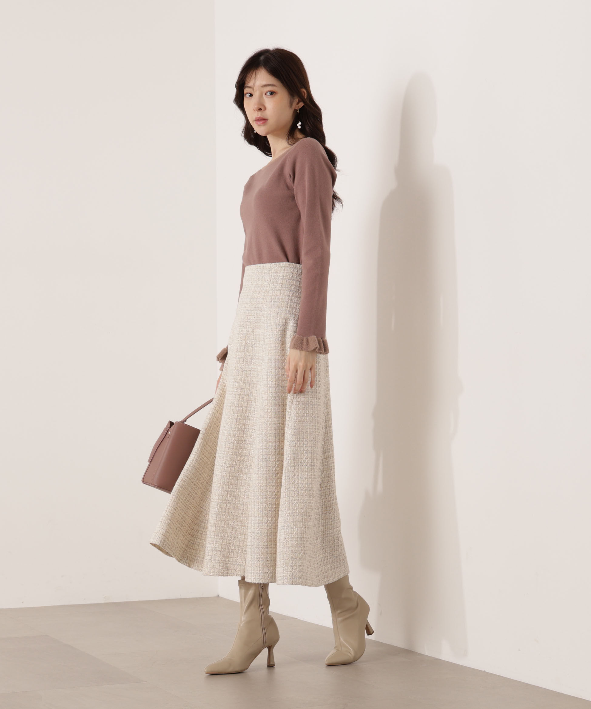 PROPORTION BODY DRESSING「ミックスツイードフレアスカート 25AW」|スカート|