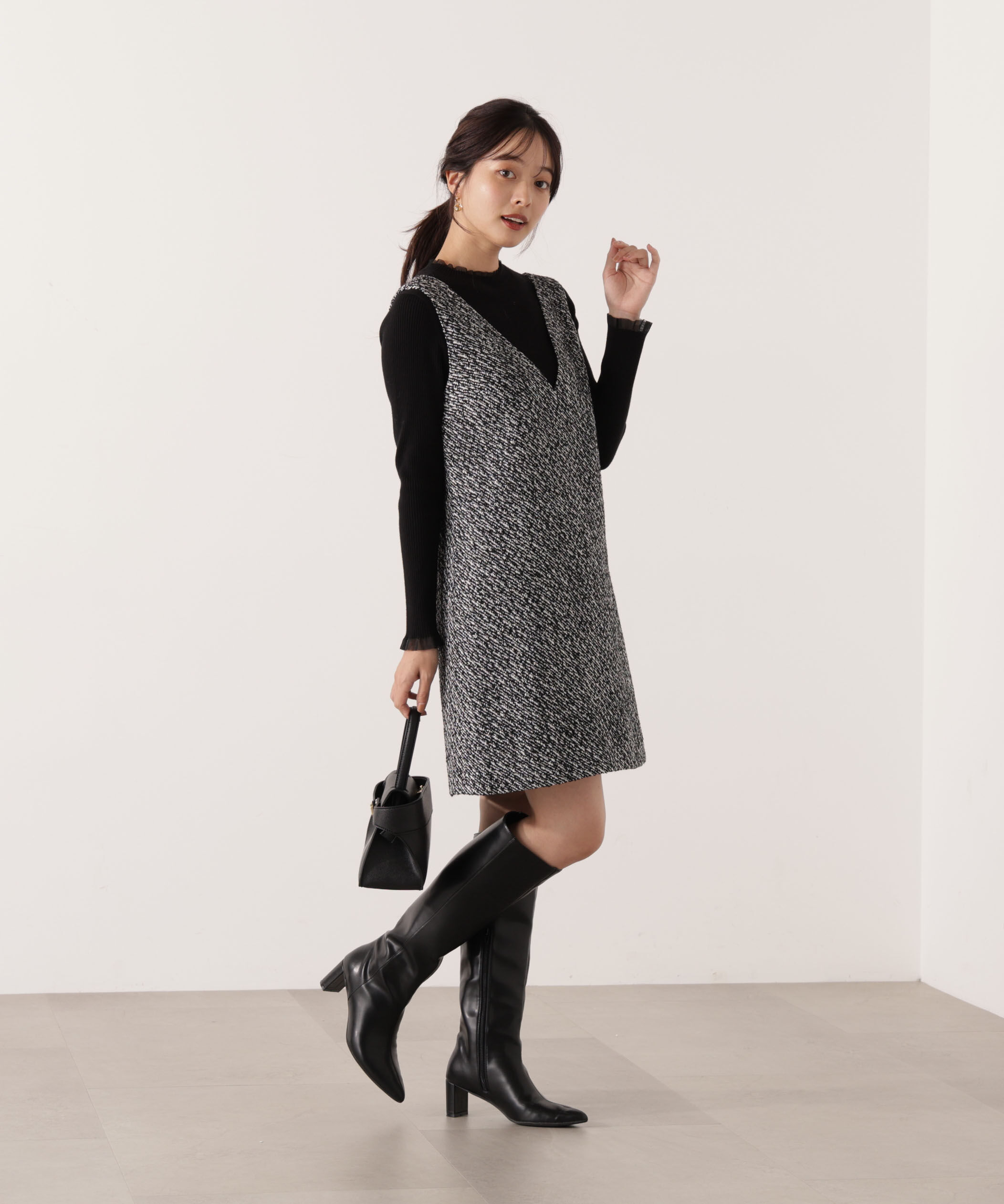 PROPORTION BODY DRESSING「ツイードミニジャンスカ 25AW」|ワンピース|