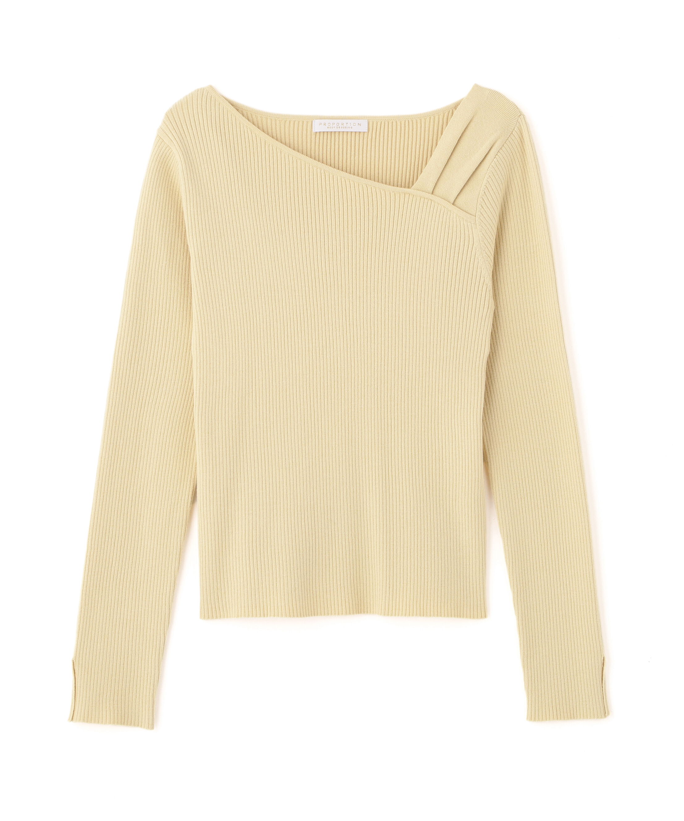 PROPORTION BODY DRESSING「アシメネックリブニット 25AW」|ニット・セーター|