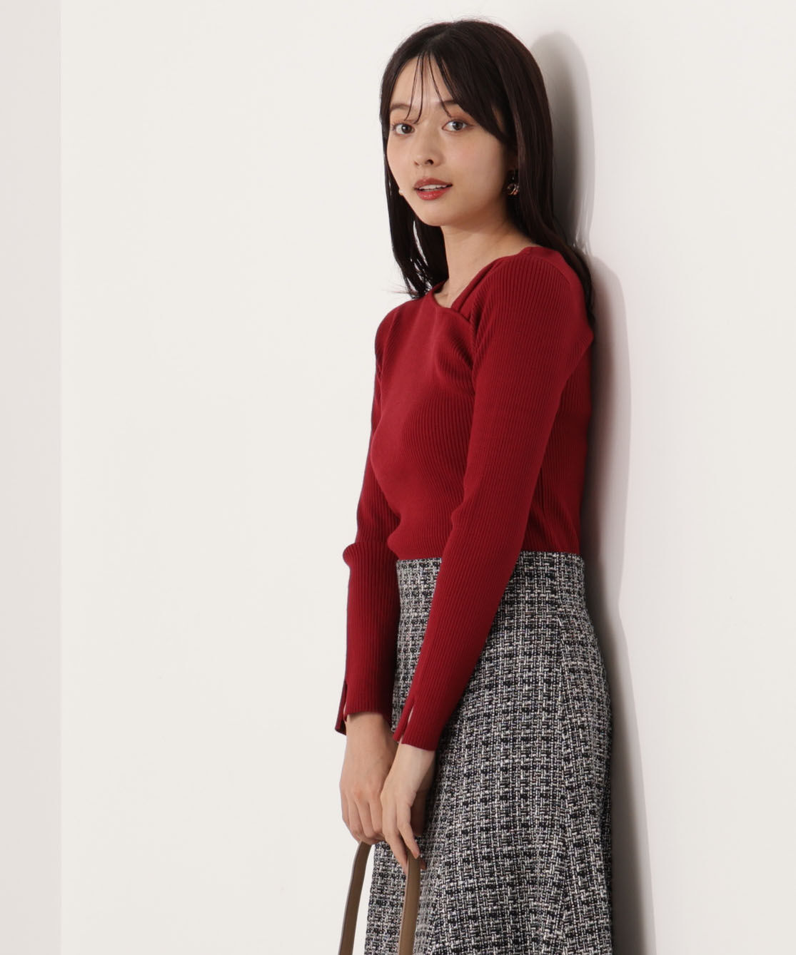 PROPORTION BODY DRESSING「アシメネックリブニット 25AW」|ニット・セーター|