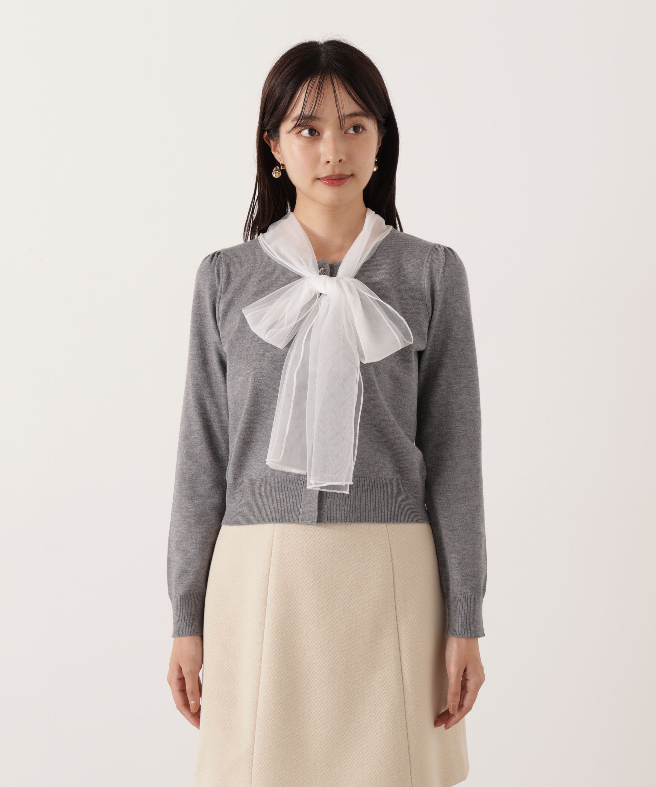 PROPORTION BODY DRESSING「《EDIT COLOGNE》ボウタイ付きニット 25AW」|ニット・セーター|