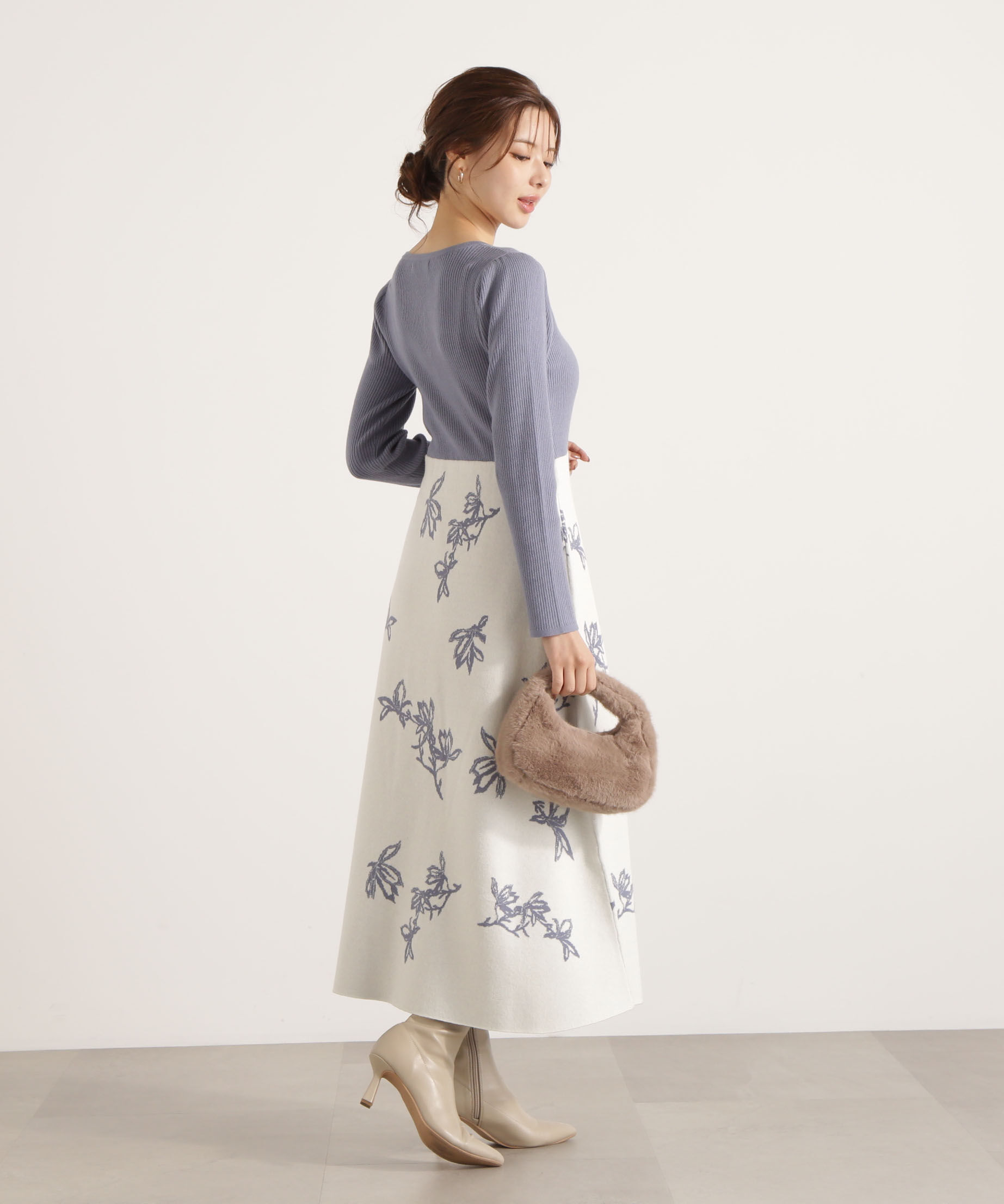 PROPORTION BODY DRESSING「花柄ジャガードニットワンピース 25AW」|ワンピース|