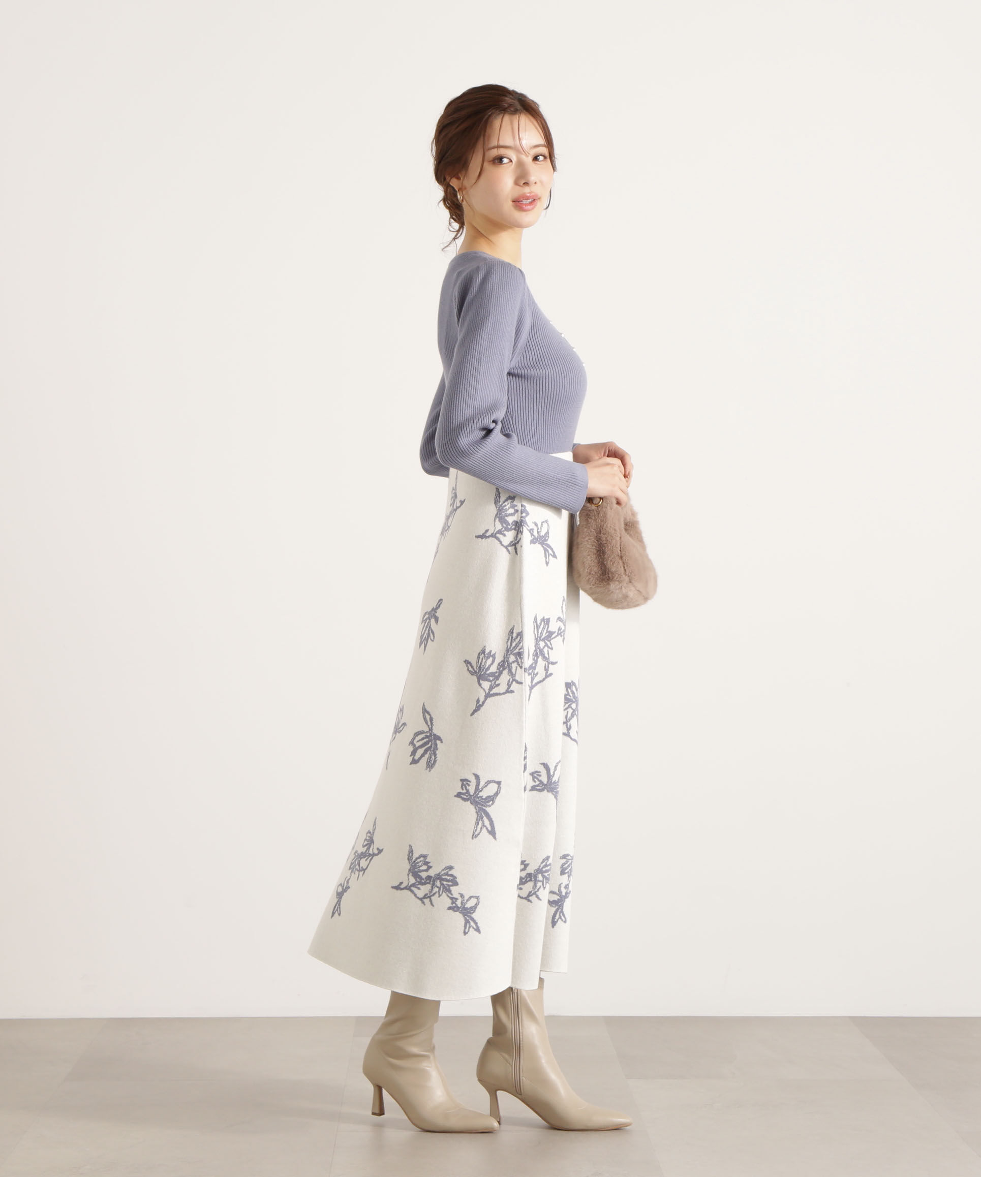 PROPORTION BODY DRESSING「花柄ジャガードニットワンピース 25AW」|ワンピース|