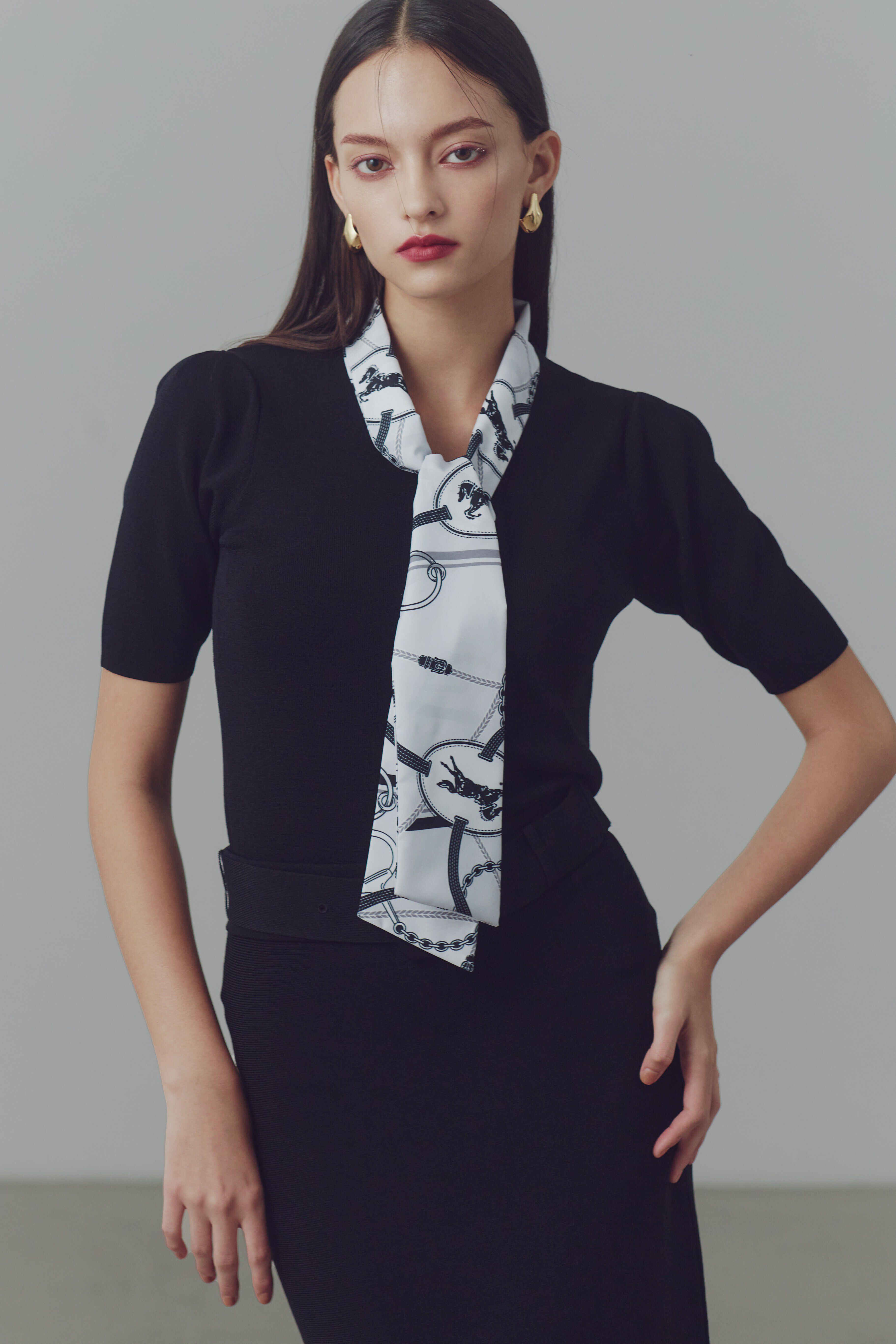  「◆ボウタイニットプルオーバー」|ニット・セーター|ブラック