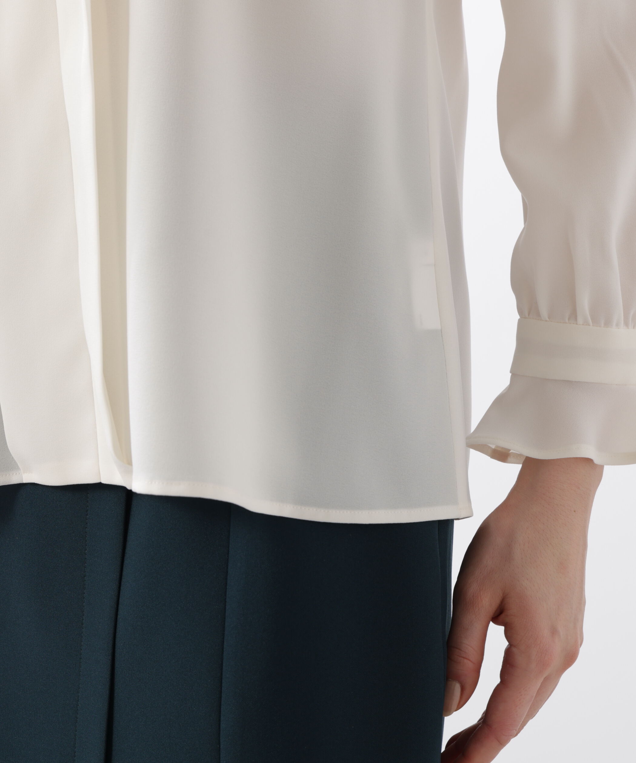  「◆バンドカラーラッフルブラウス」|シャツ・ブラウス|