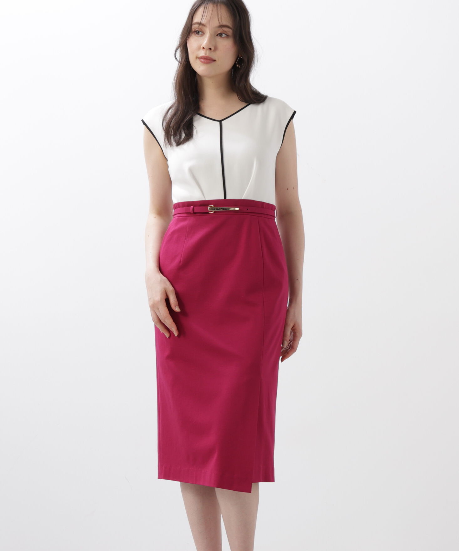  「◆バイカラーコンビワンピース」|ワンピース|