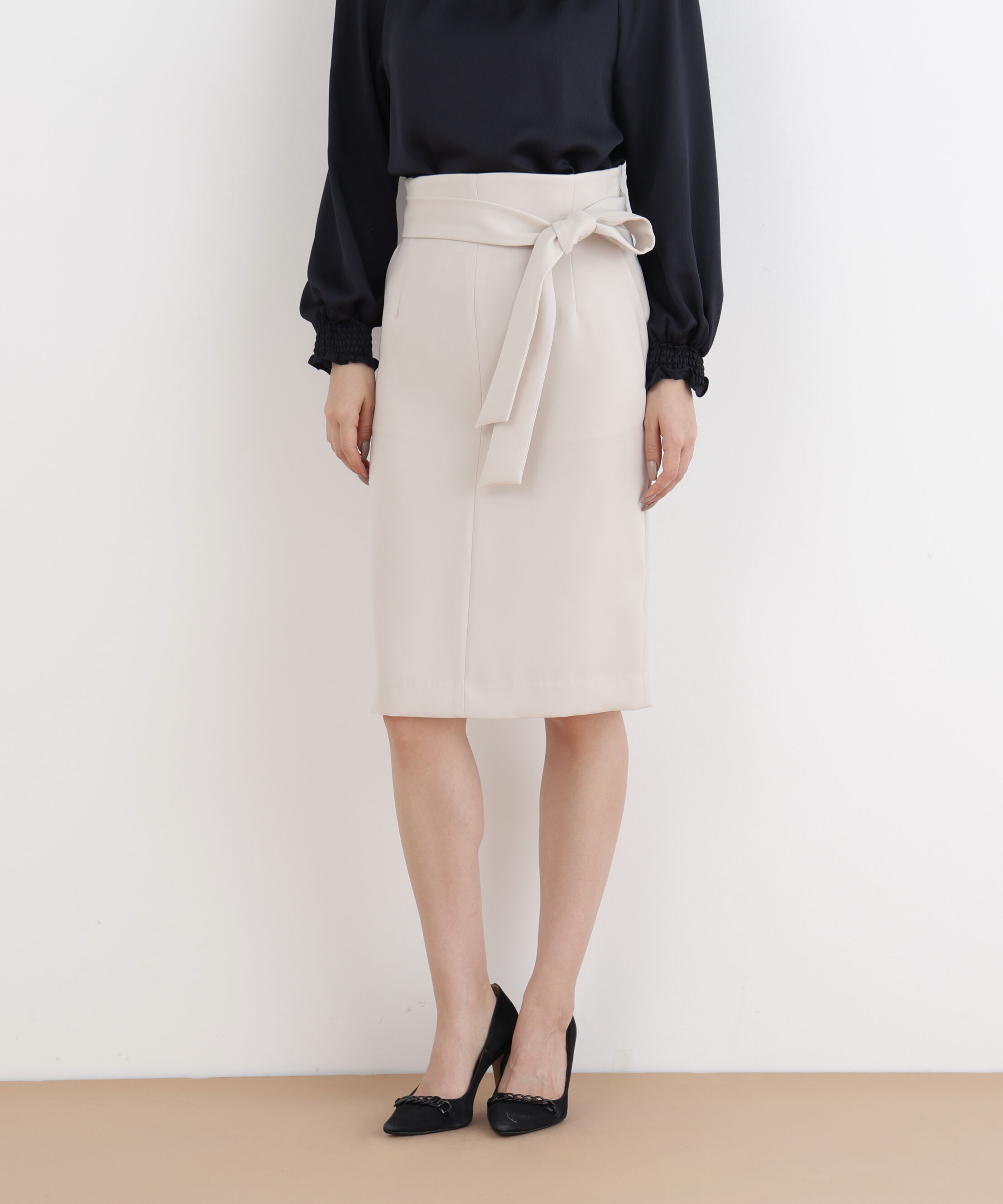  「◆２WAYベルトタイトスカート」|スカート|ベージュ