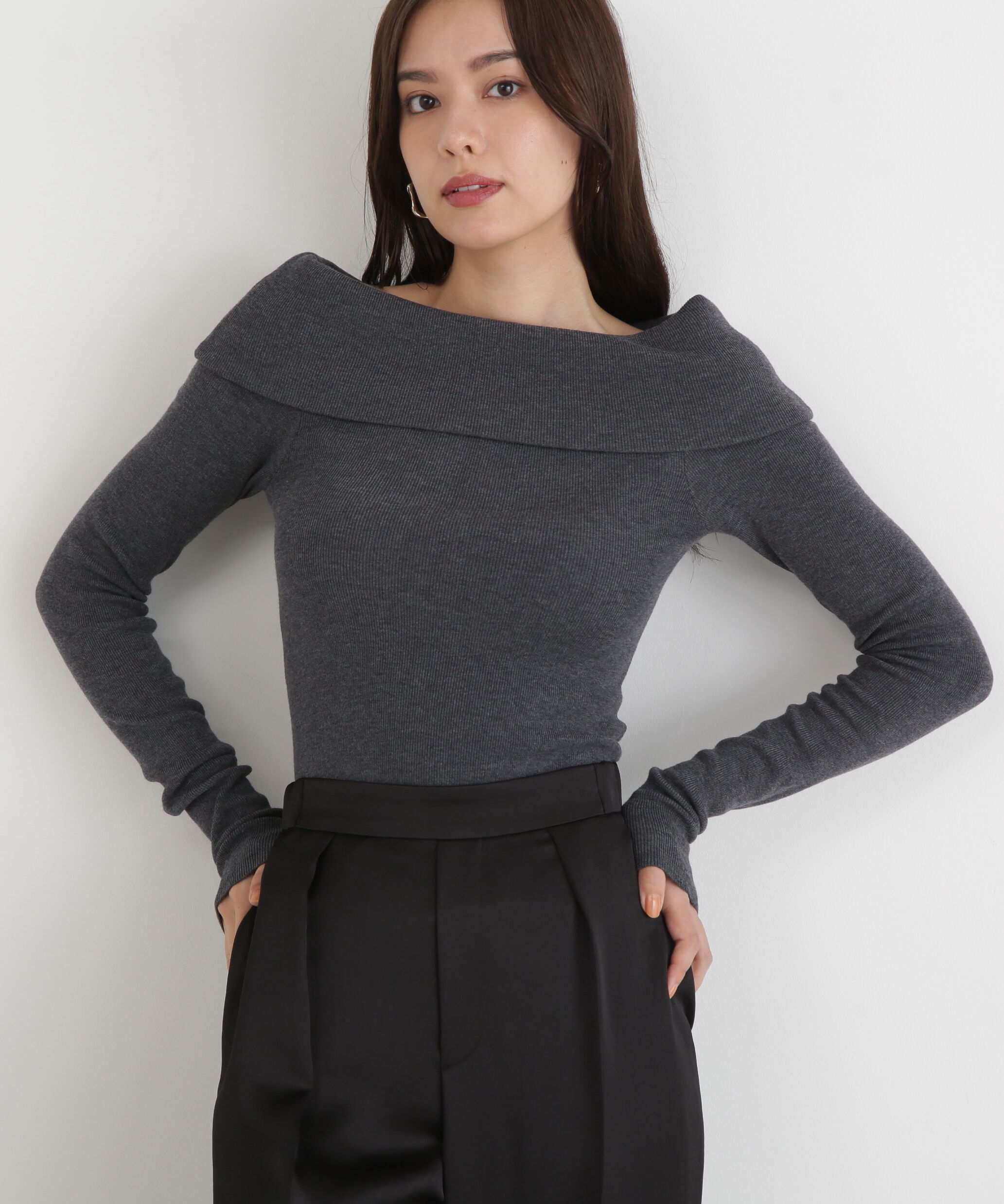  「◆オフショルダー２ＷＡＹニットプルオーバー」|ニット・セーター|グレー