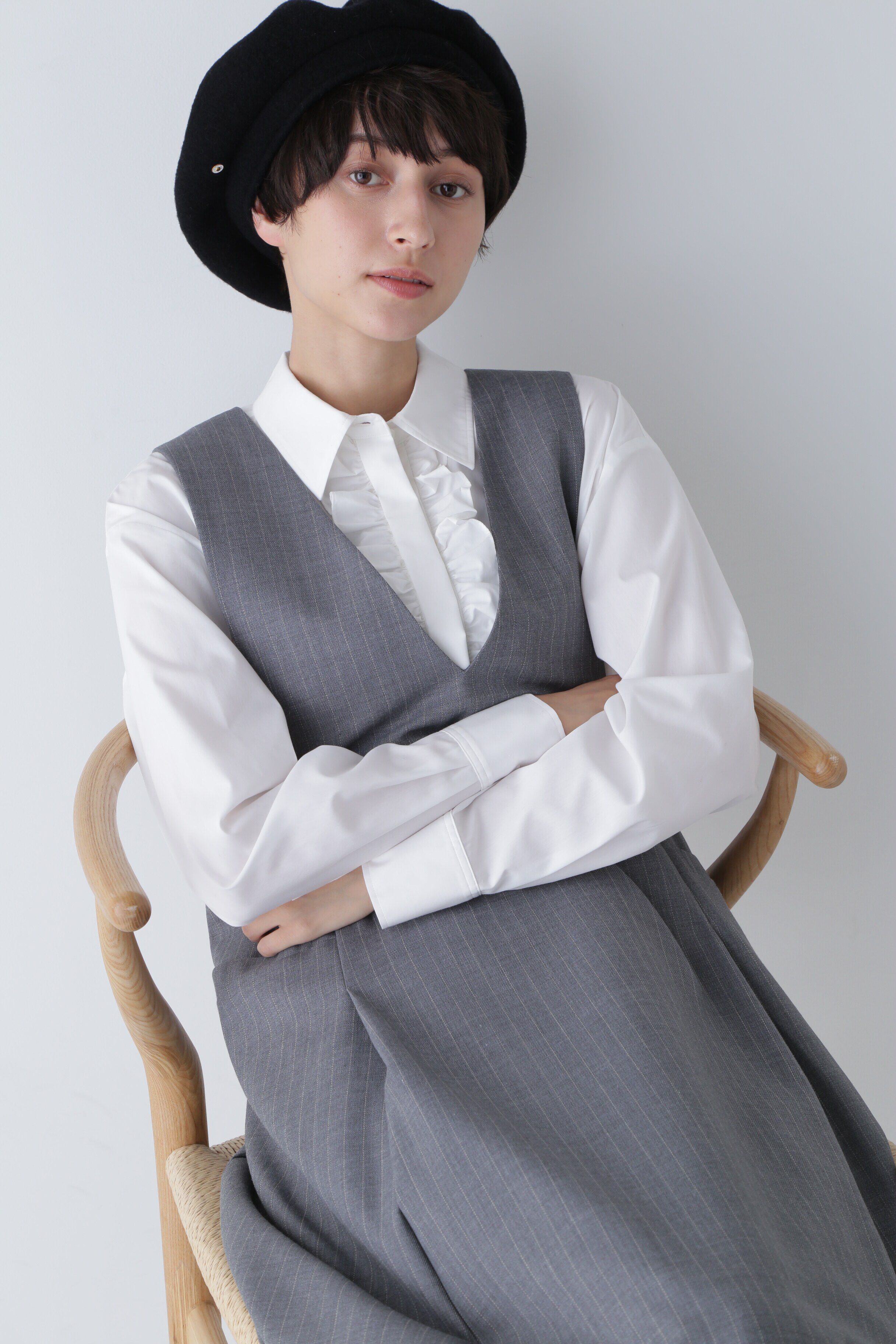  「◆フロントフリルブラウス」|シャツ・ブラウス|ホワイト