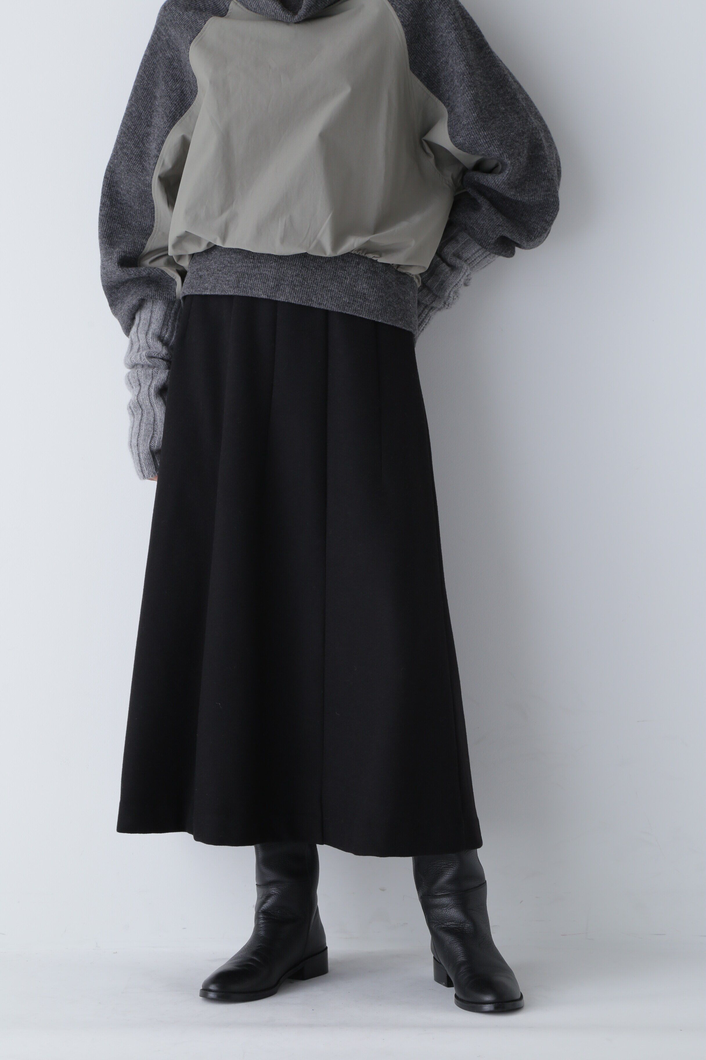 「ウォッシャブルミルドジャージスカート」|スカート|ブラック