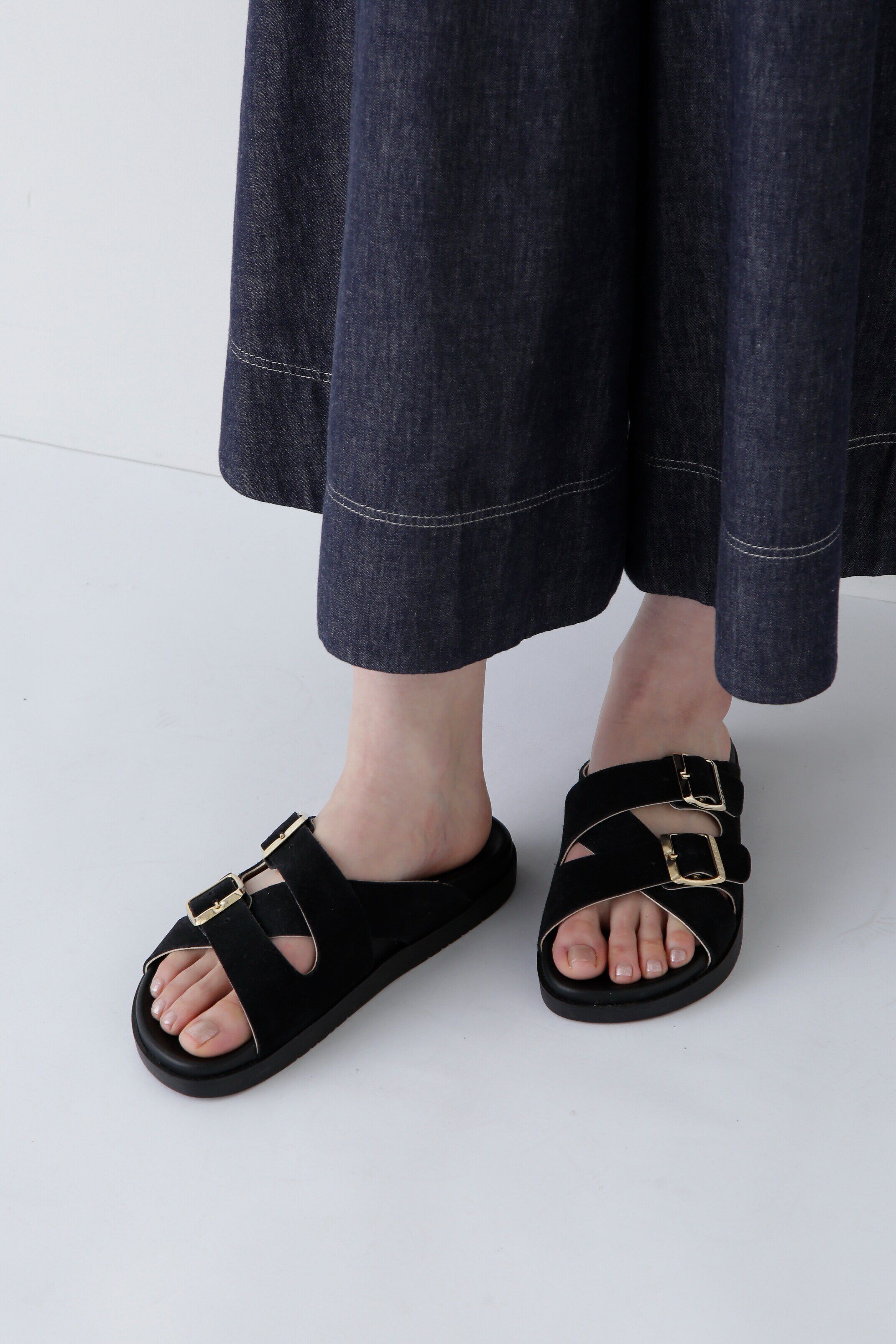  「◆ダブルベルトサンダル」|その他|ブラック