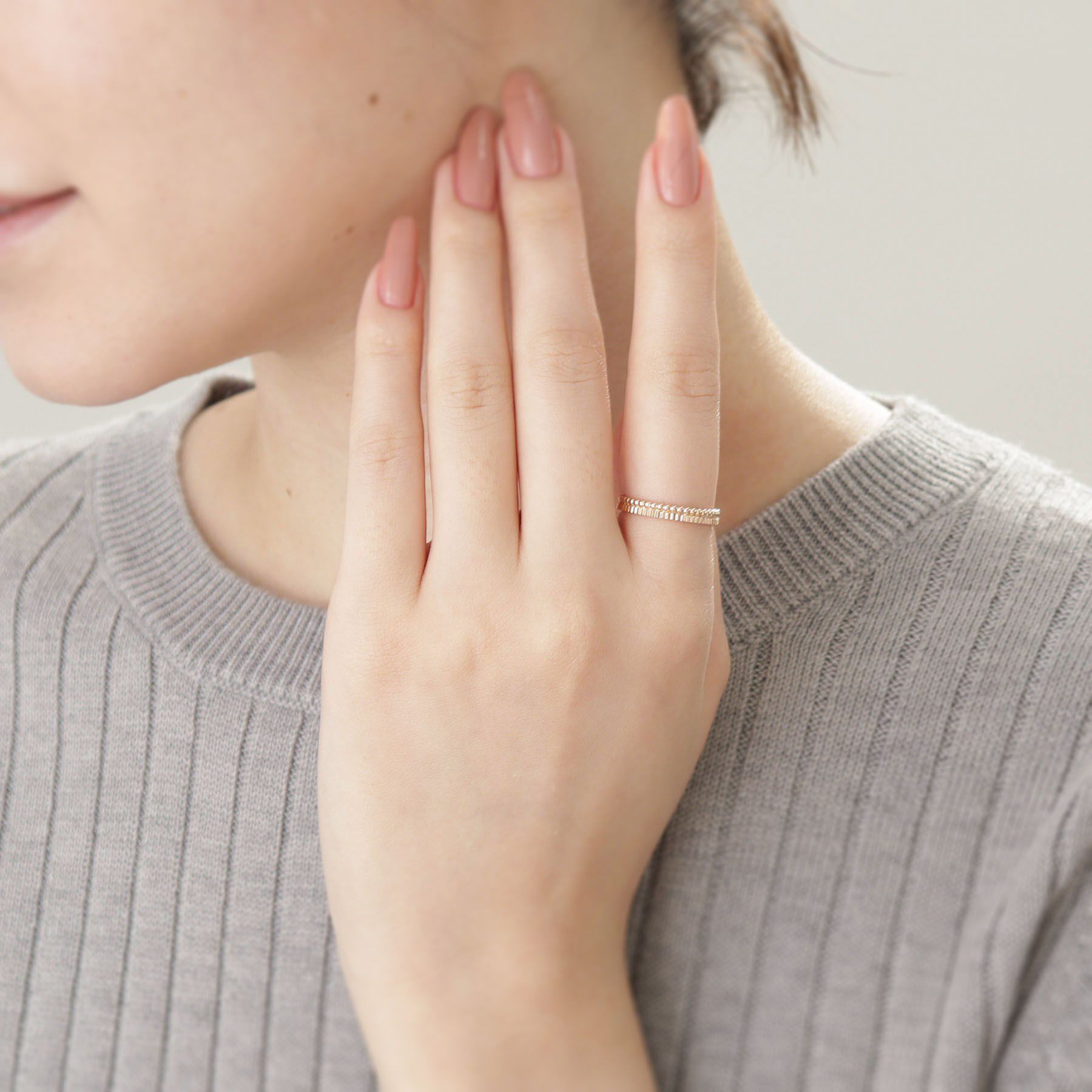 COCOSHNIK「K10ミル縦溝リング」|リング|