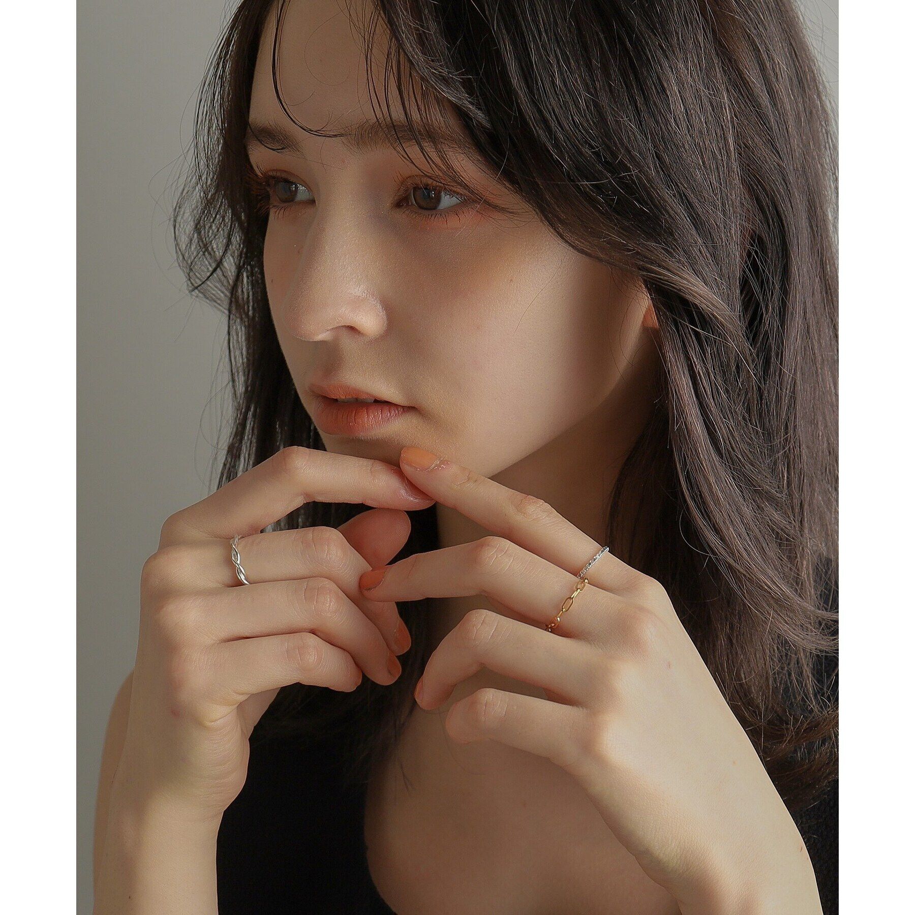 COCOSHNIK ONKITSCH「シルバー ラインリング ツイストストリング」|リング|