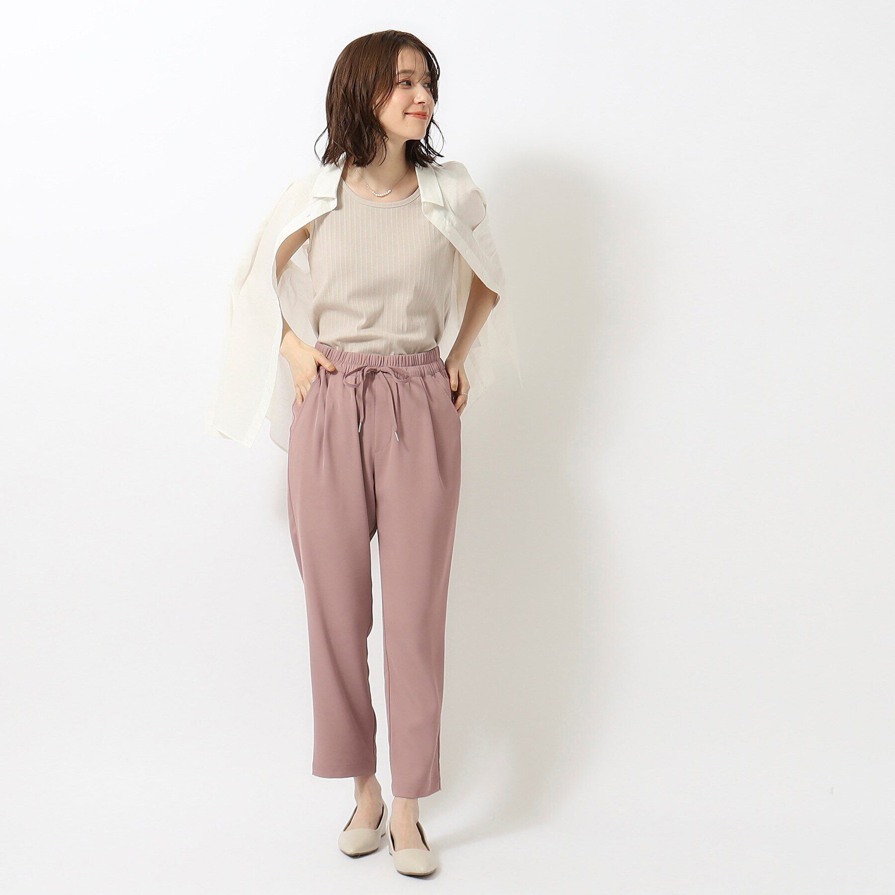 SHOO･LA･RUE「デイリー使いに ランダムテレコ タンクトップ」|キャミソール|