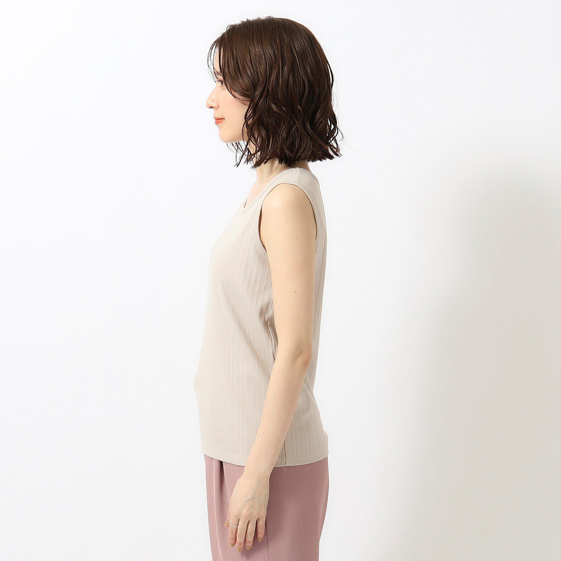 SHOO･LA･RUE「デイリー使いに ランダムテレコ タンクトップ」|キャミソール|