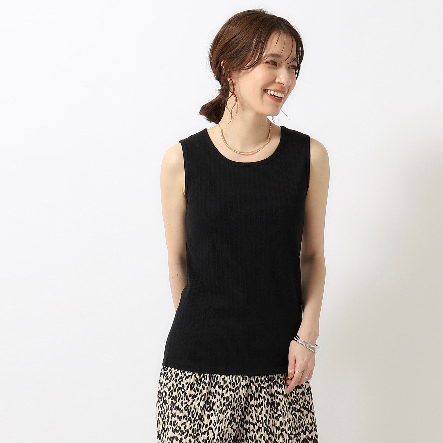SHOO･LA･RUE「デイリー使いに ランダムテレコ タンクトップ」|キャミソール|