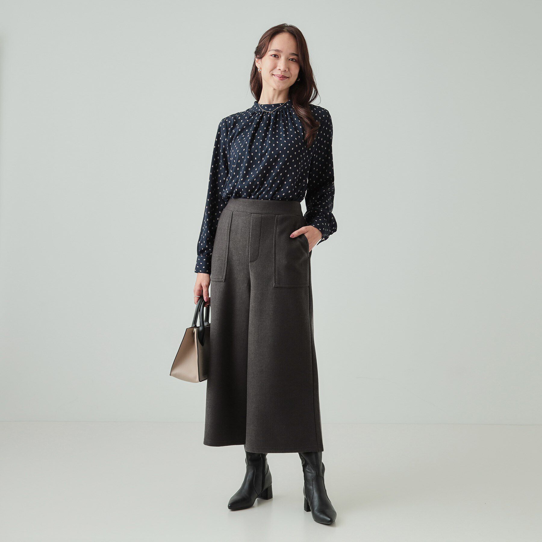 SHOO･LA･RUE「【あったか】きれいめ ベイカーガウチョパンツ」|その他|