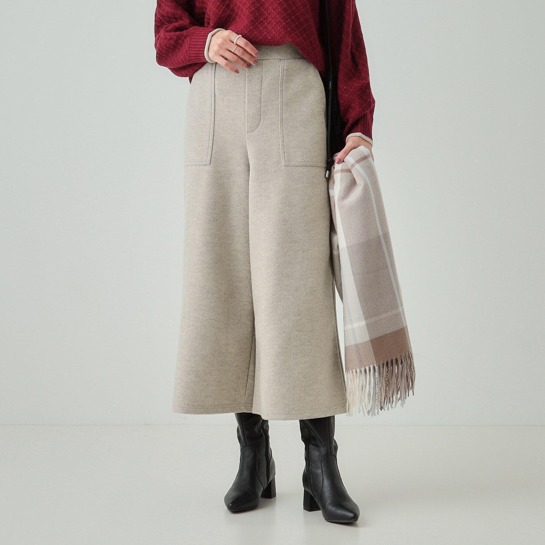 SHOO･LA･RUE「【あったか】きれいめ ベイカーガウチョパンツ」|その他|