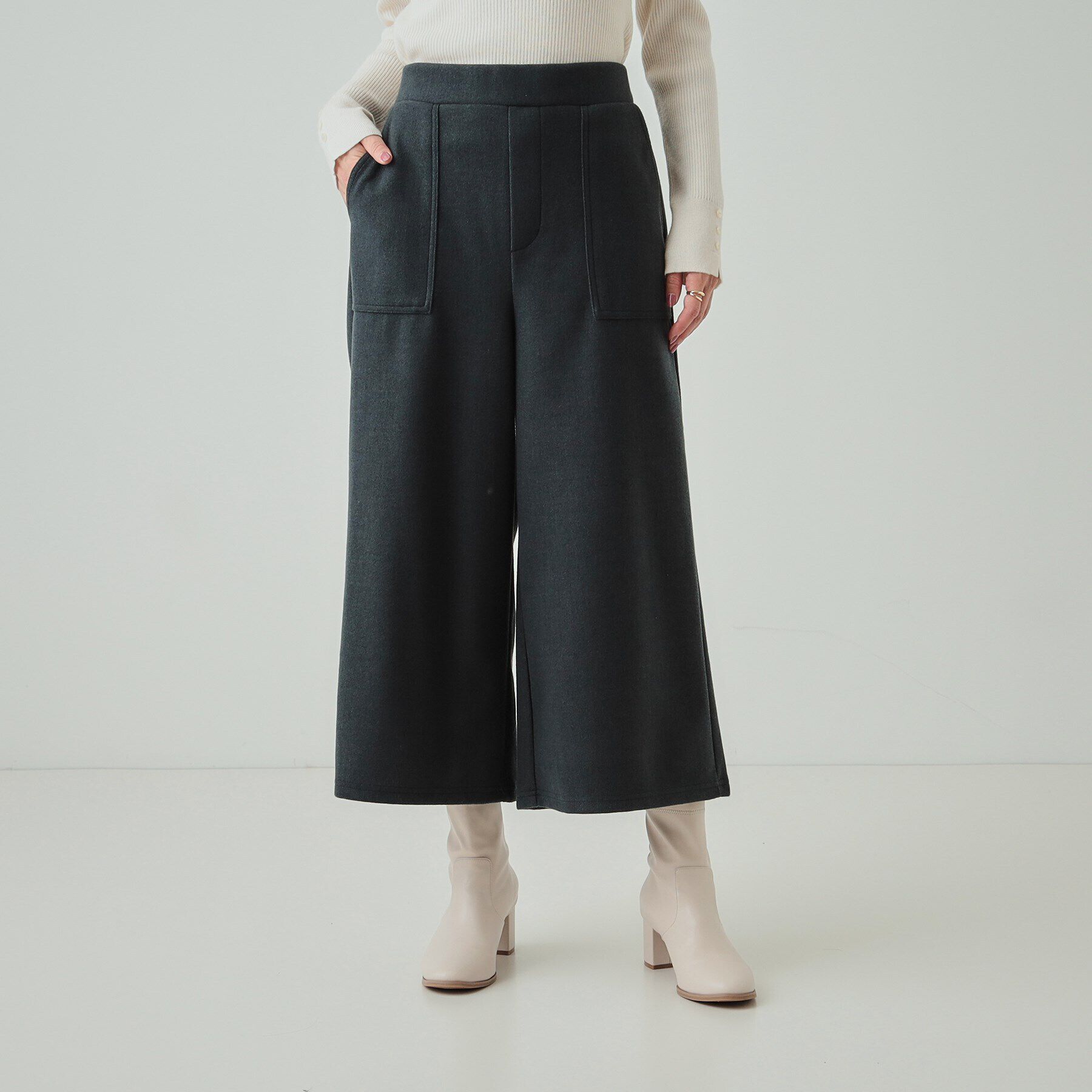 SHOO･LA･RUE「【あったか】きれいめ ベイカーガウチョパンツ」|その他|