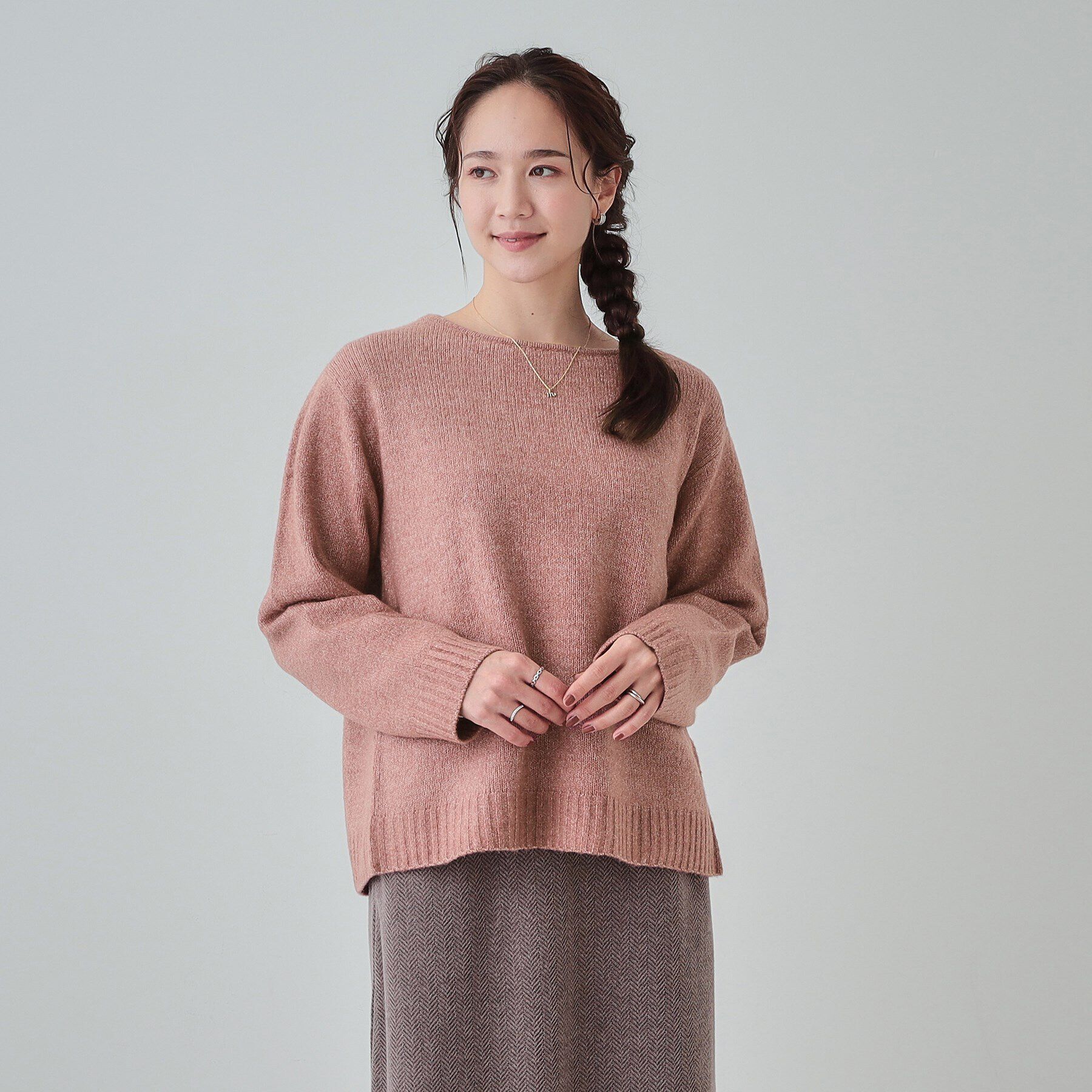 SHOO･LA･RUE「【S-LL/前後2WAY】カジュアルでもフェミニンでも バックリボンニット+ロンT」|ニット・セーター|