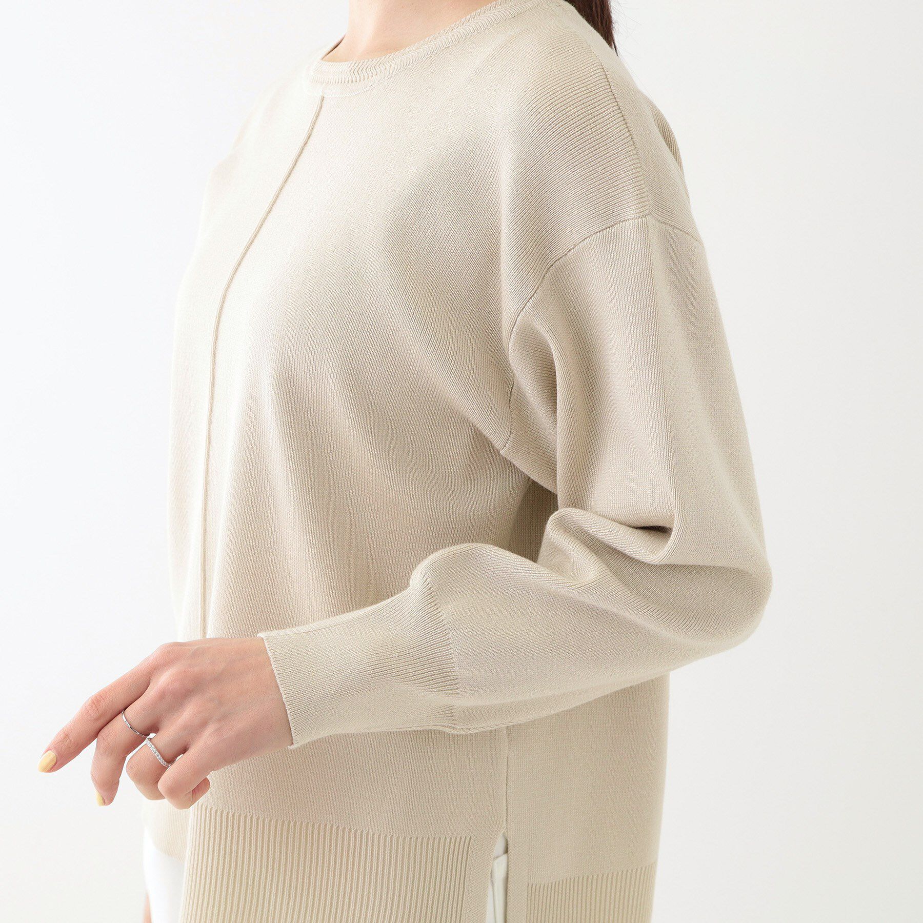 SHOO･LA･RUE「【S-LL/セットアップ可】インせず着られる さらっとなめらかニット」|ニット・セーター|