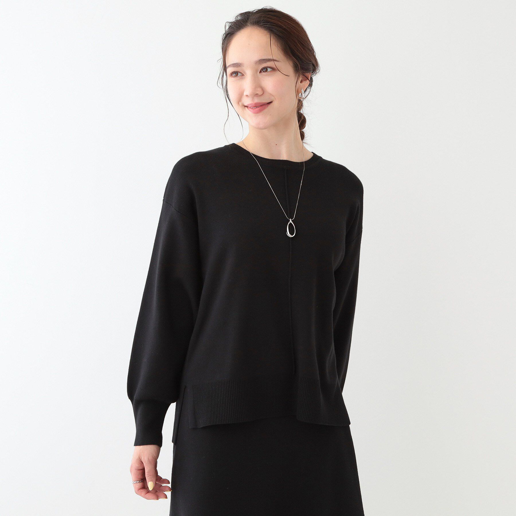 SHOO･LA･RUE「【S-LL/セットアップ可】インせず着られる さらっとなめらかニット」|ニット・セーター|