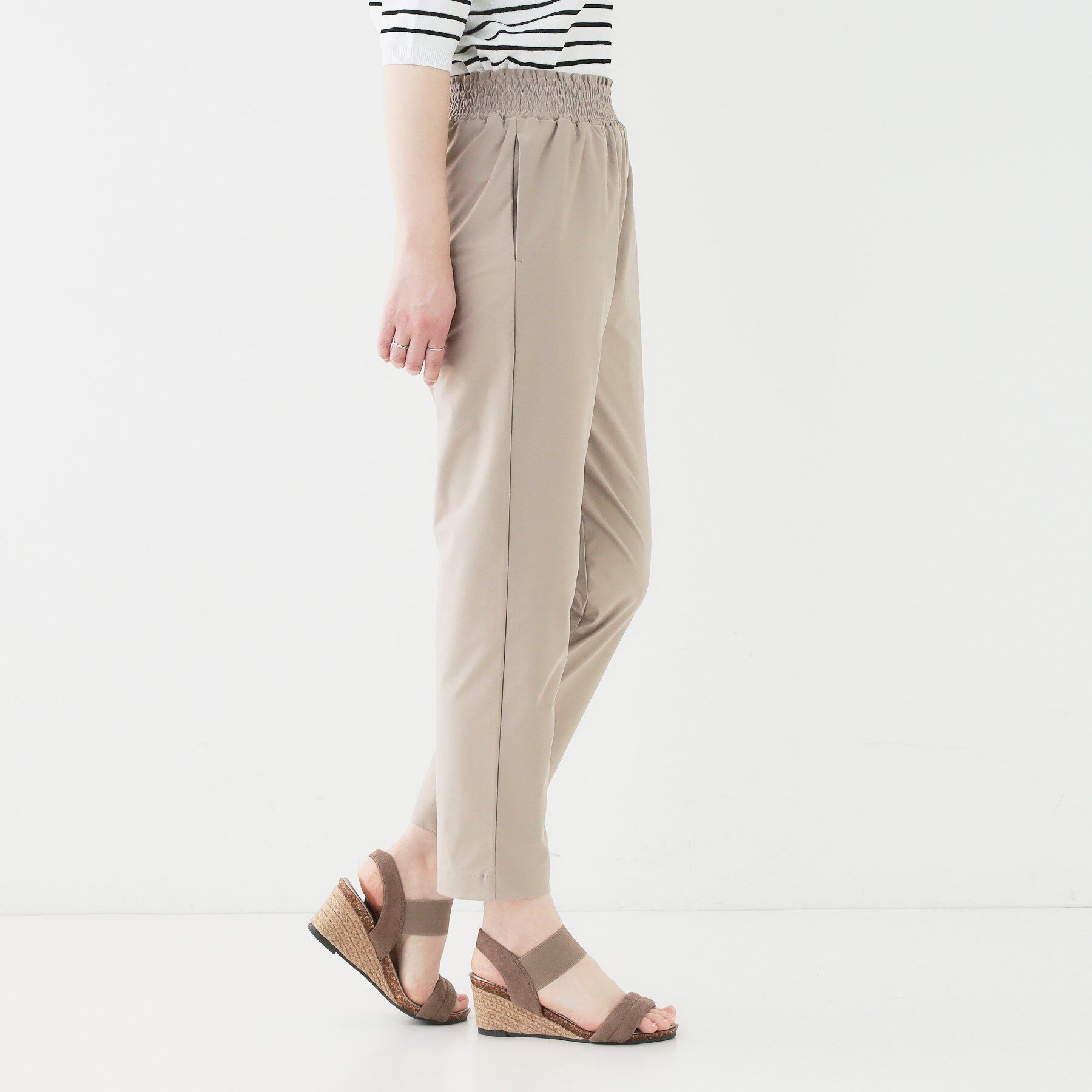 SHOO･LA･RUE「【洗える/S-LL/ひんやり】さらっとしたタッチが癖になる ストレッチテーパードパンツ」|その他|