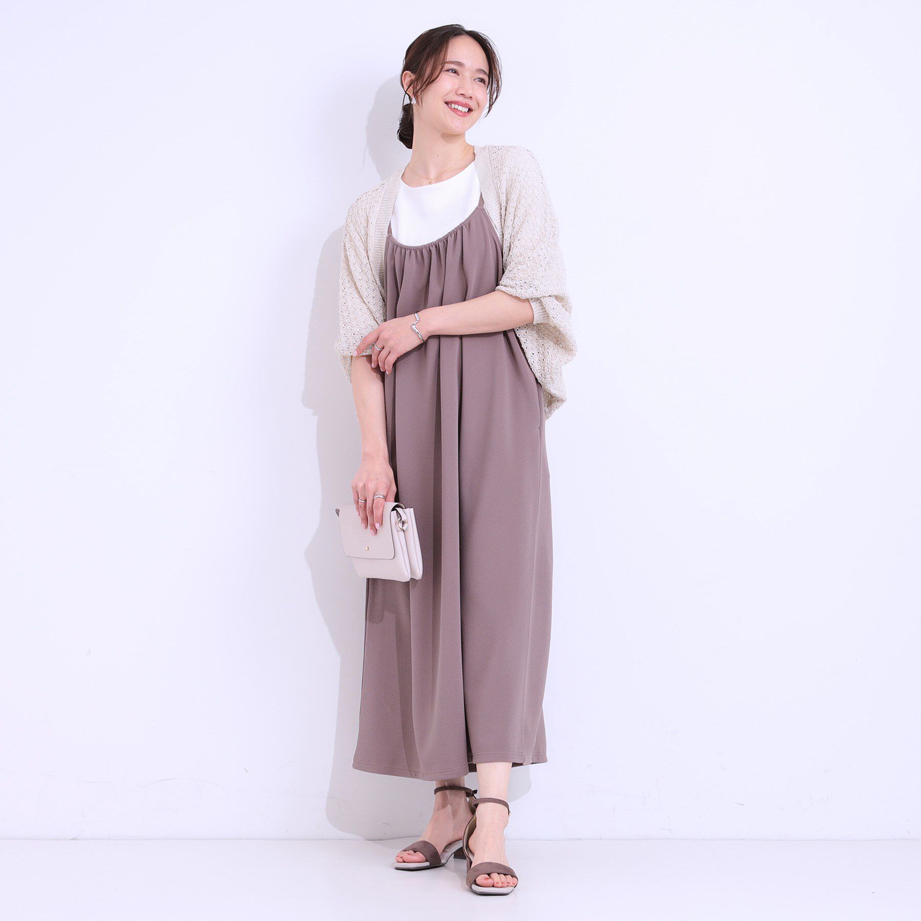 SHOO･LA･RUE「リネンライク 透かし編みボレロカーディガン」|カーディガン|