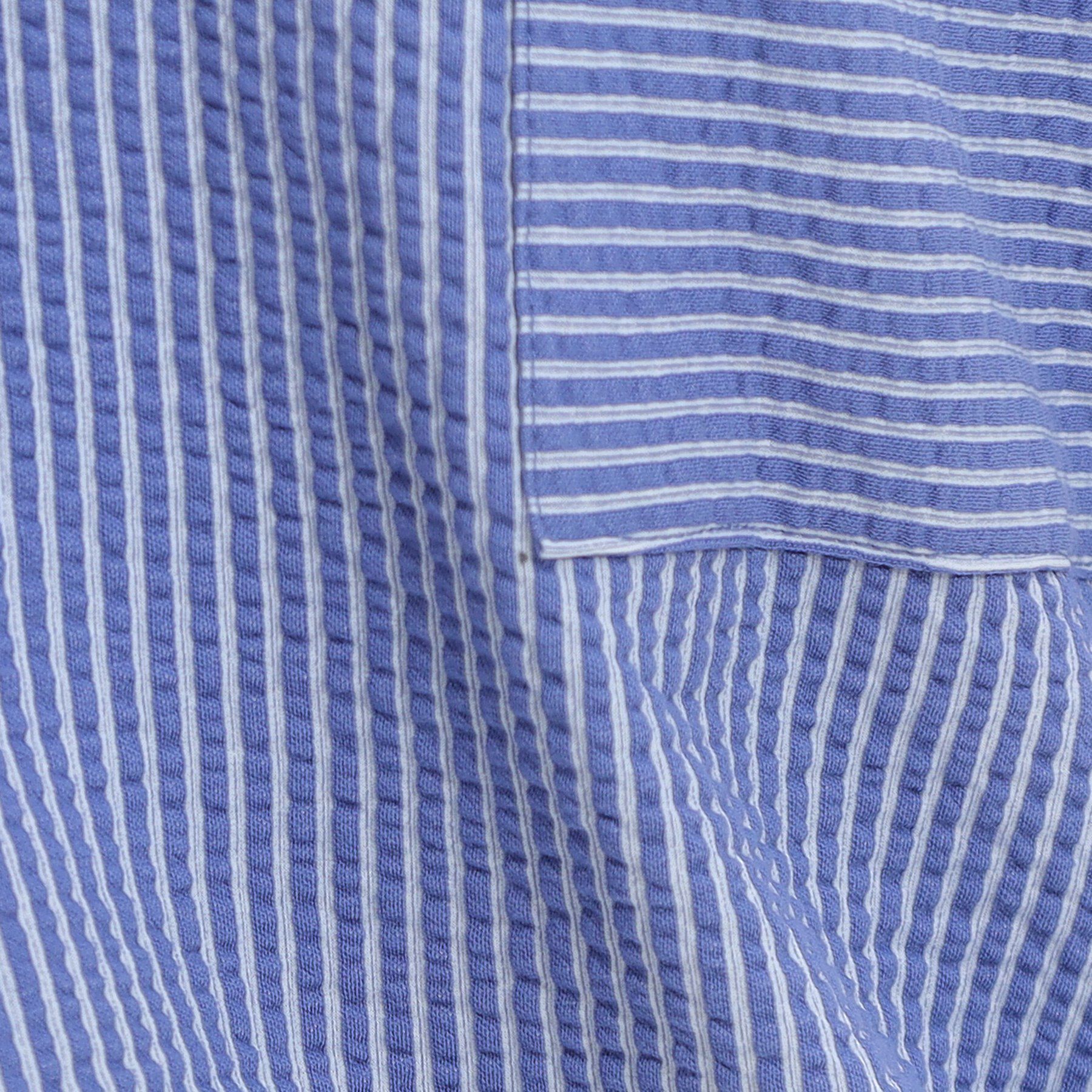 SHOO･LA･RUE「【洗える/S-LL】シルエット変化を楽しめる サッカーストライプ柄スキッパートップス」|Tシャツ・カットソー|