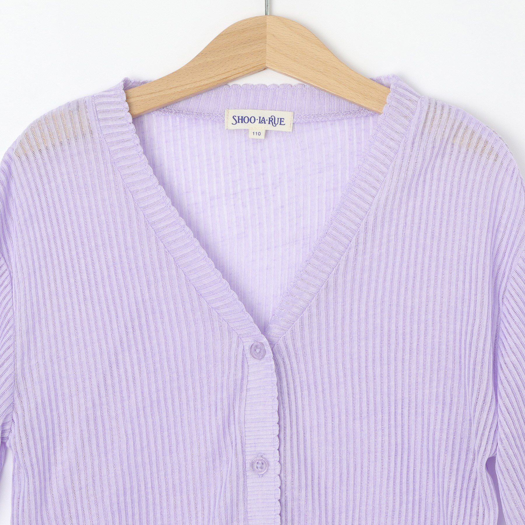 SHOO･LA･RUE「シアーリブ編みニットソーカーディガン」|カーディガン|