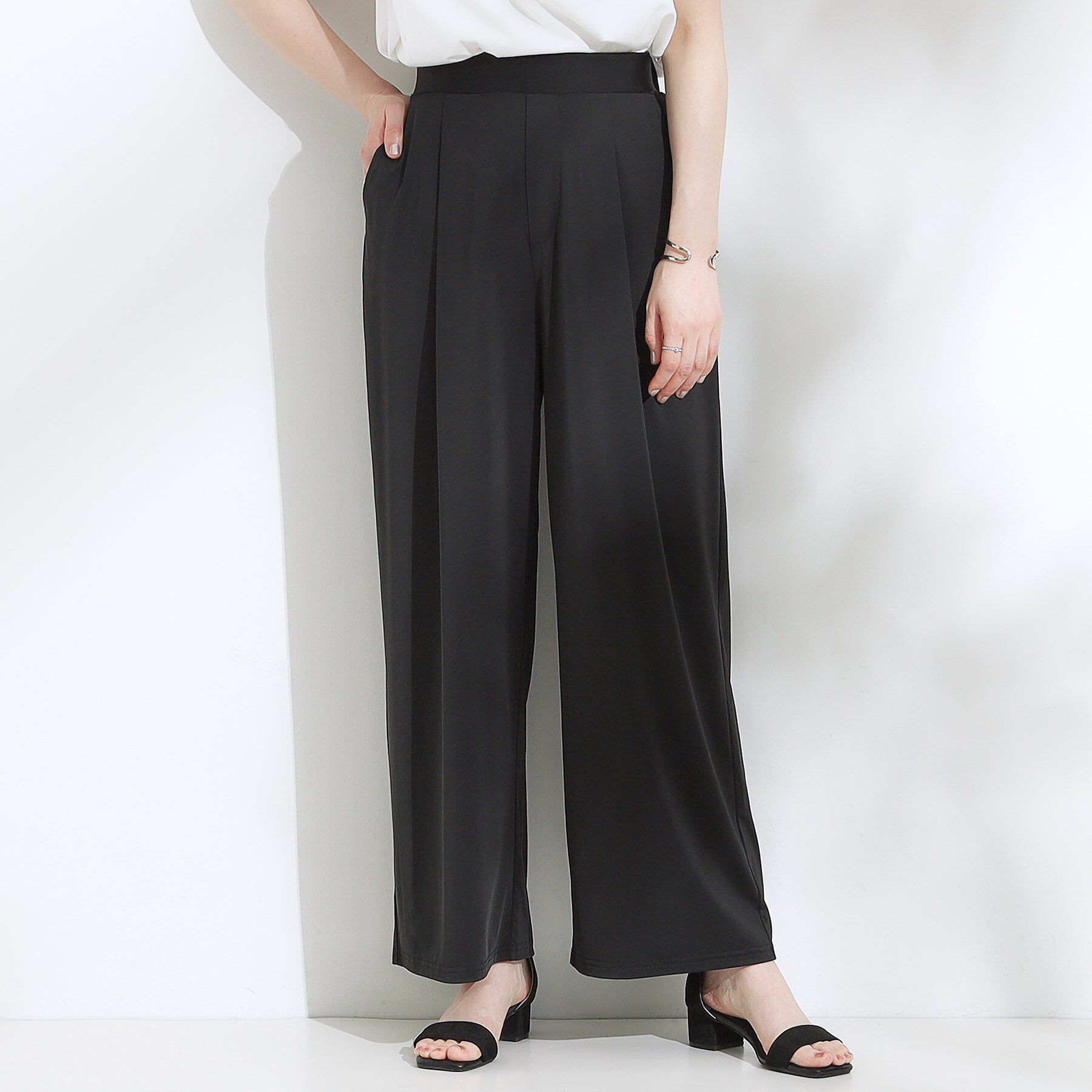 SHOO･LA･RUE「【S-LL/ひんやり/UV】リラクシーな穿き心地 エアリーワイドパンツ」|その他|