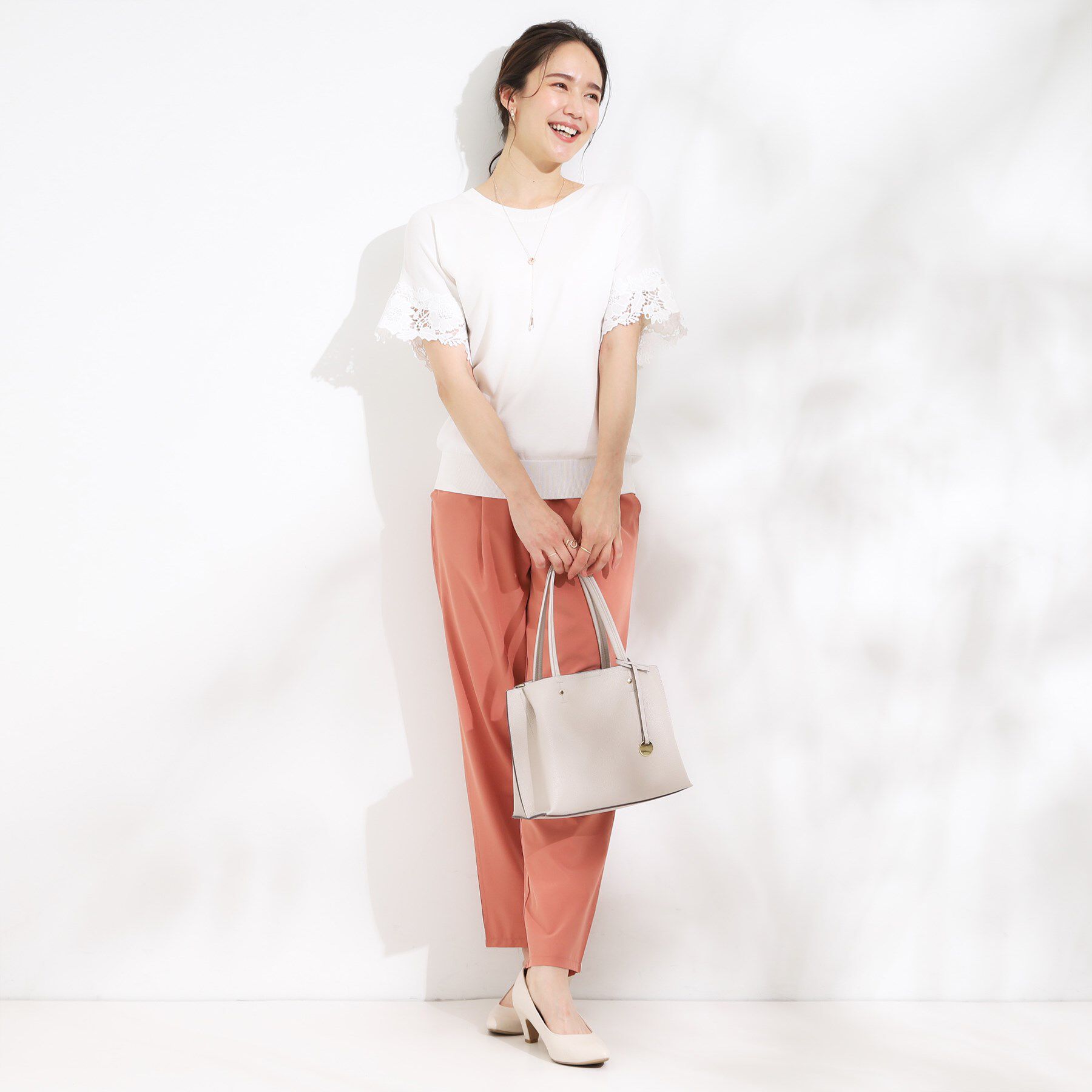 SHOO･LA･RUE「【S-LL/ひんやり/UV/】大人上品な お袖レースニット」|ニット・セーター|