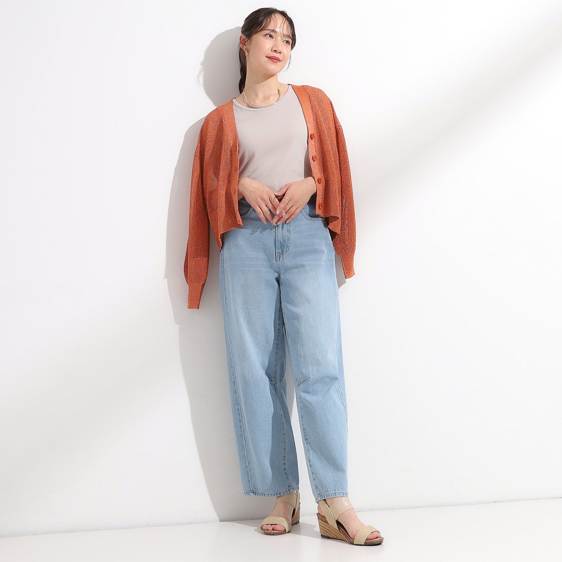 SHOO･LA･RUE「キラッと光るラメとスパンコールが印象的 メッシュカーディガン」|カーディガン|