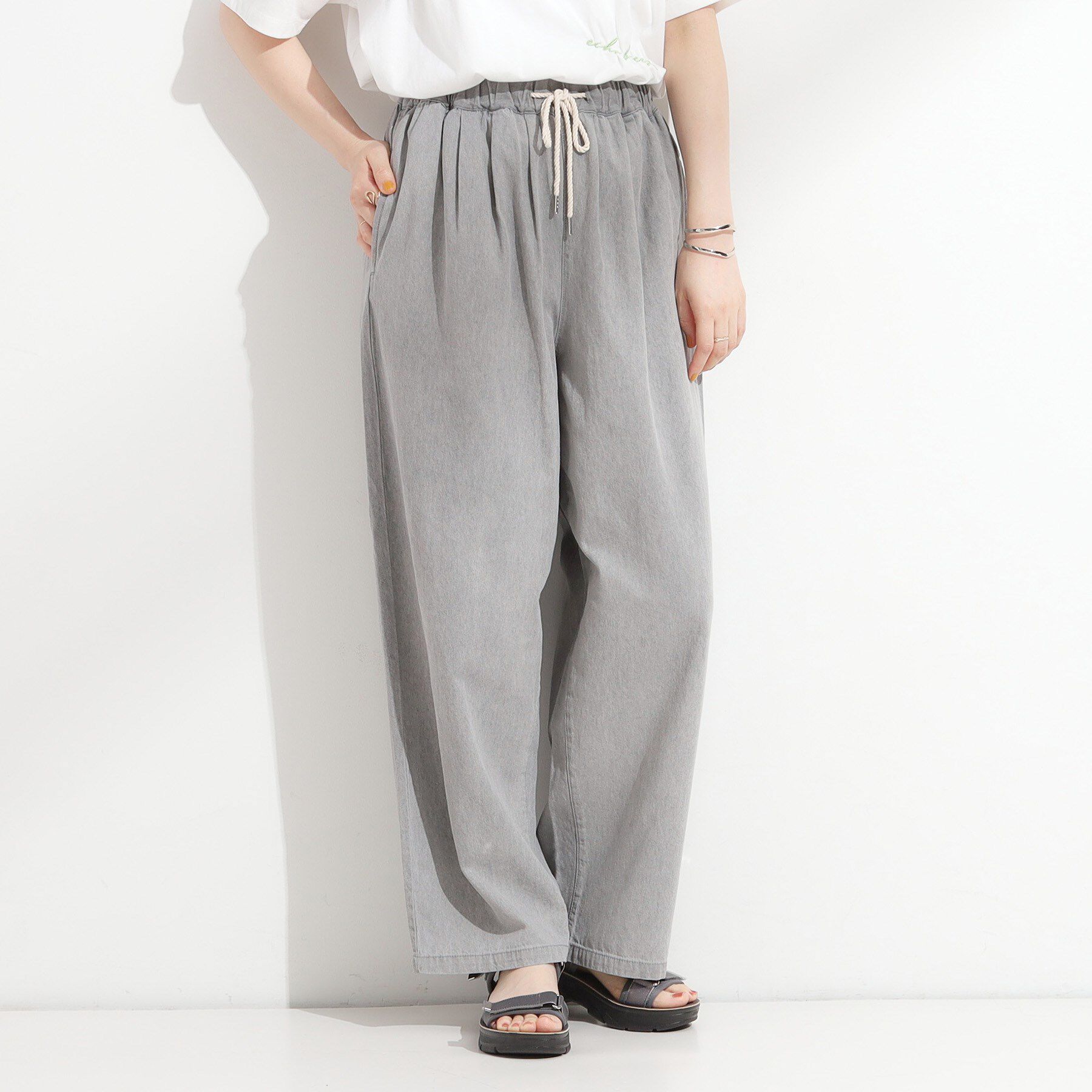 SHOO･LA･RUE「暑い夏も軽やかに デニムイージーワイドパンツ」|その他|