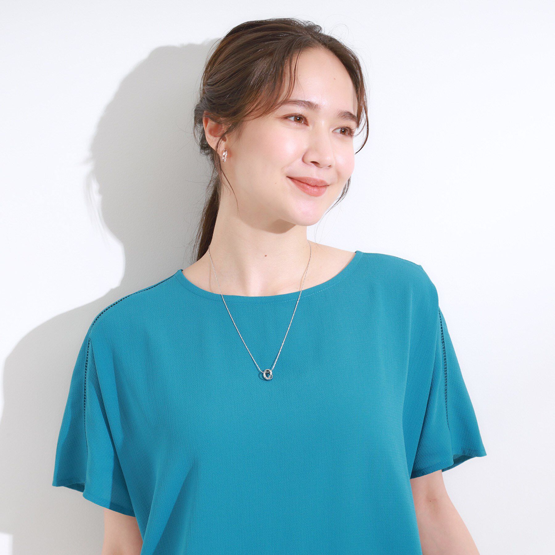 SHOO･LA･RUE「【2WAY】リング＆クリアドロップネックレス」|ネックレス|