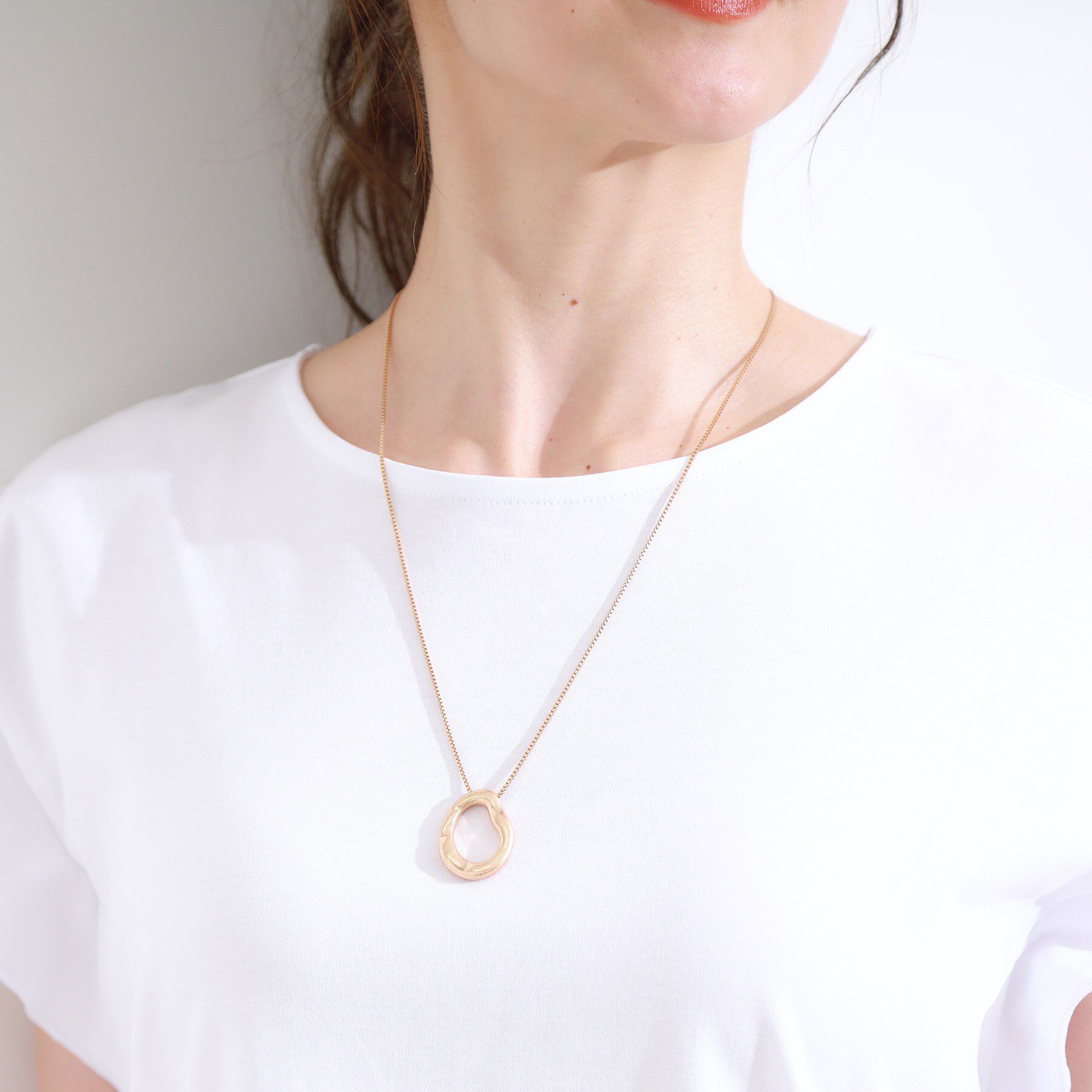 SHOO･LA･RUE「つやなしオープンループネックレス」|ネックレス|