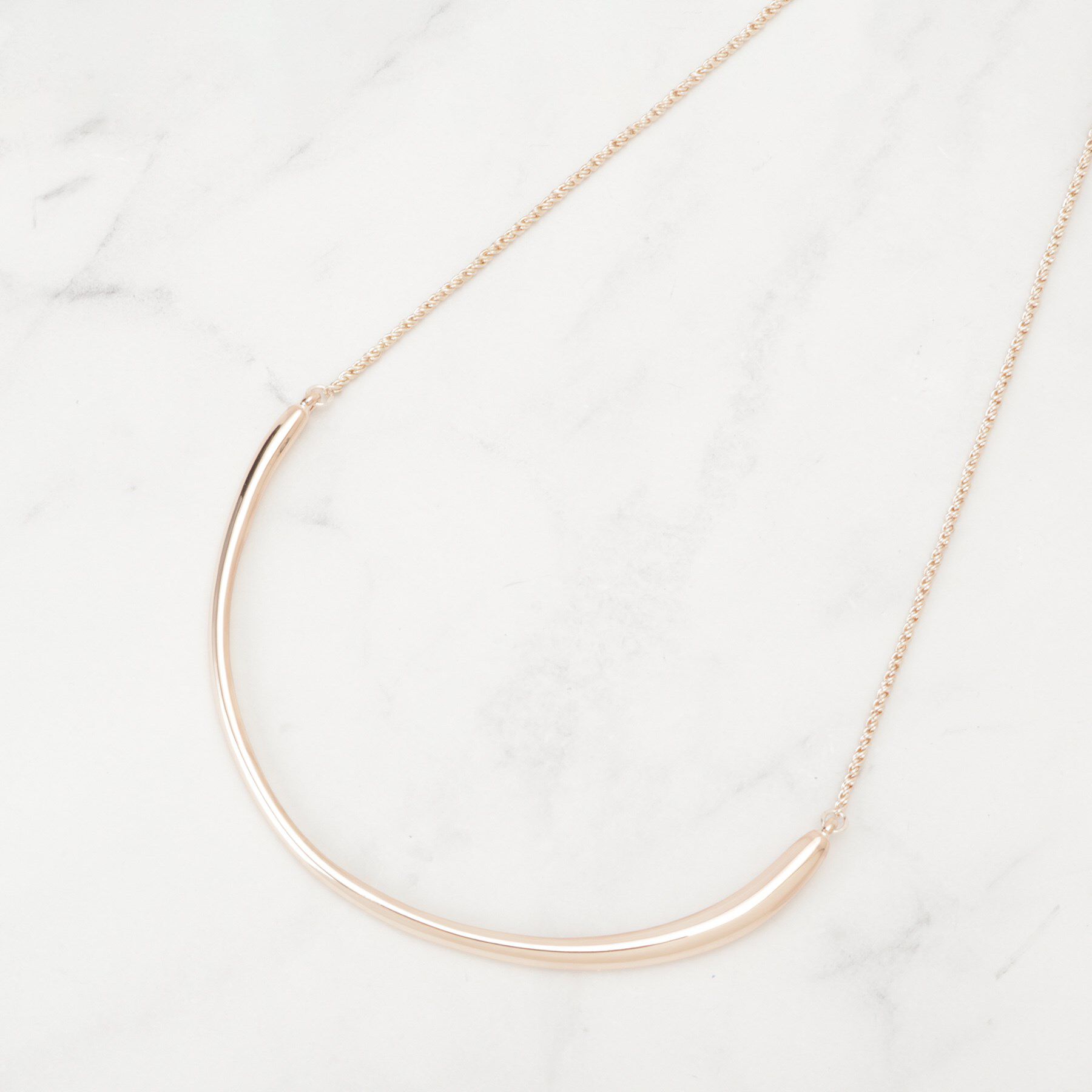 SHOO･LA･RUE「【2WAY】メタルカーブネックレス」|ネックレス|ピンクゴールド(00