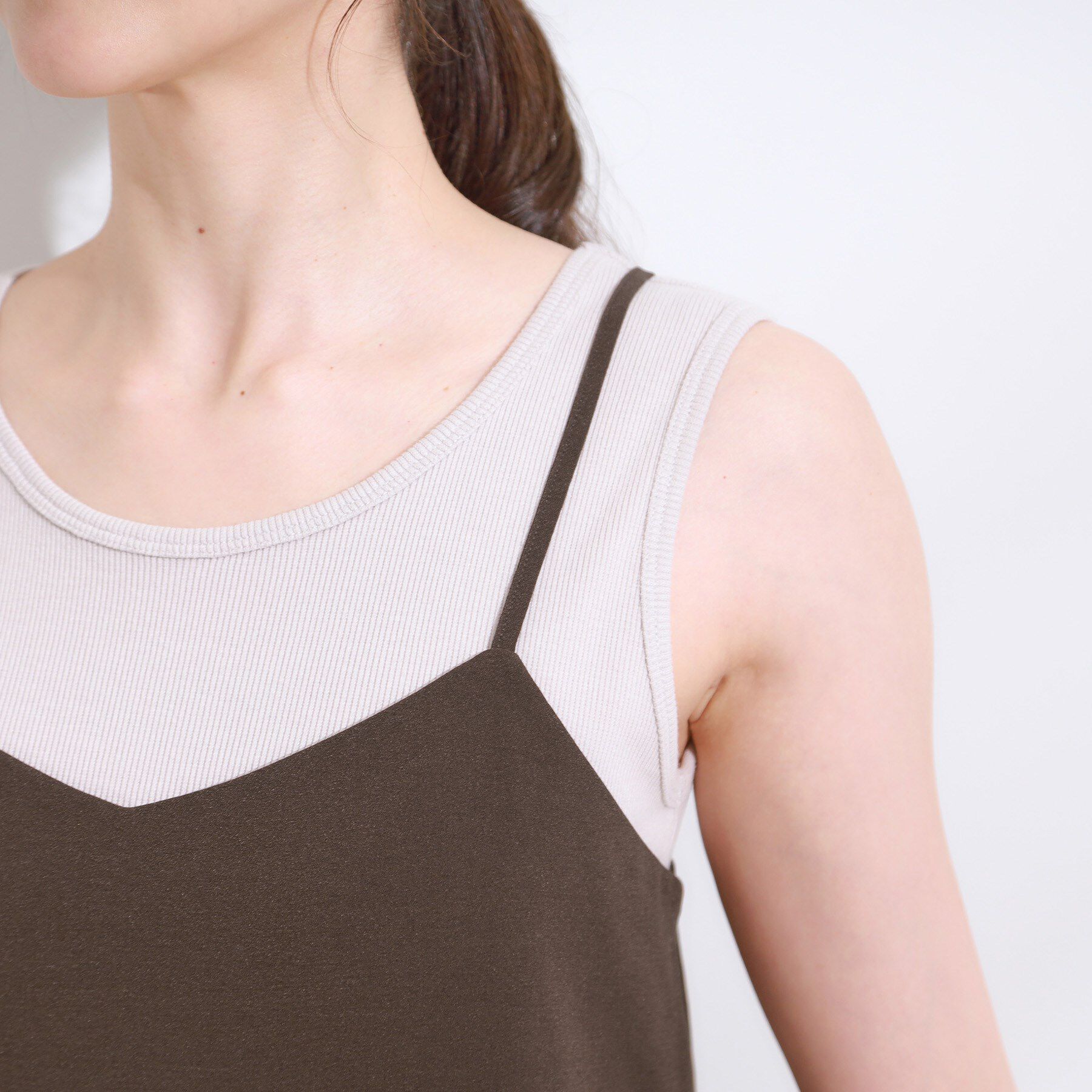 SHOO･LA･RUE「【S-LL/セットアップ可/ひんやり】女性らしさ溢れる ティアードキャミソール」|キャミソール|