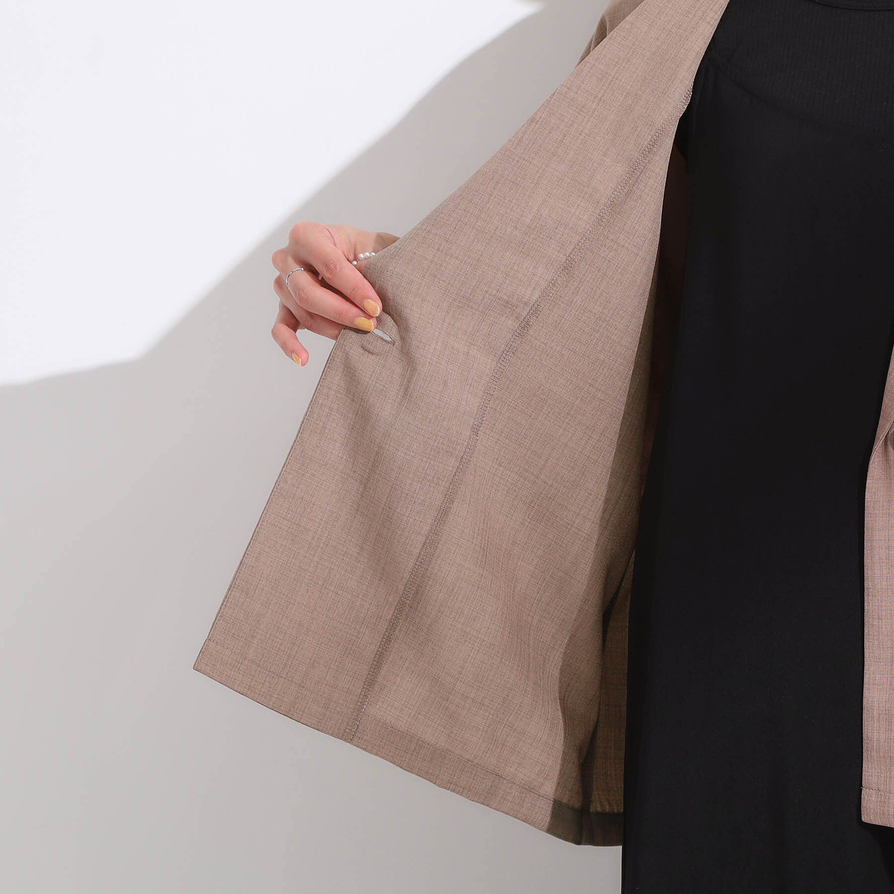 SHOO･LA･RUE「【S-LL】さらりと着たい大人のための 麻調半袖ジャケット」|テーラードジャケット|